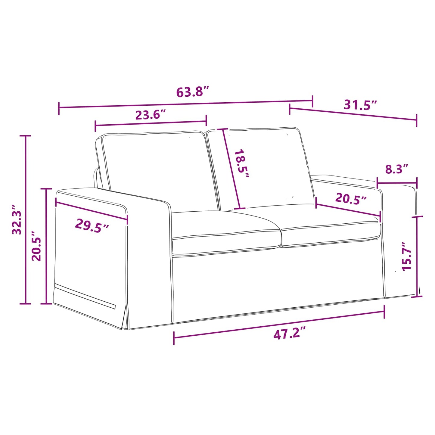 Sofa Set 2 pcs Dunkelgrau 162 x 80 x 82 cm Stoff
