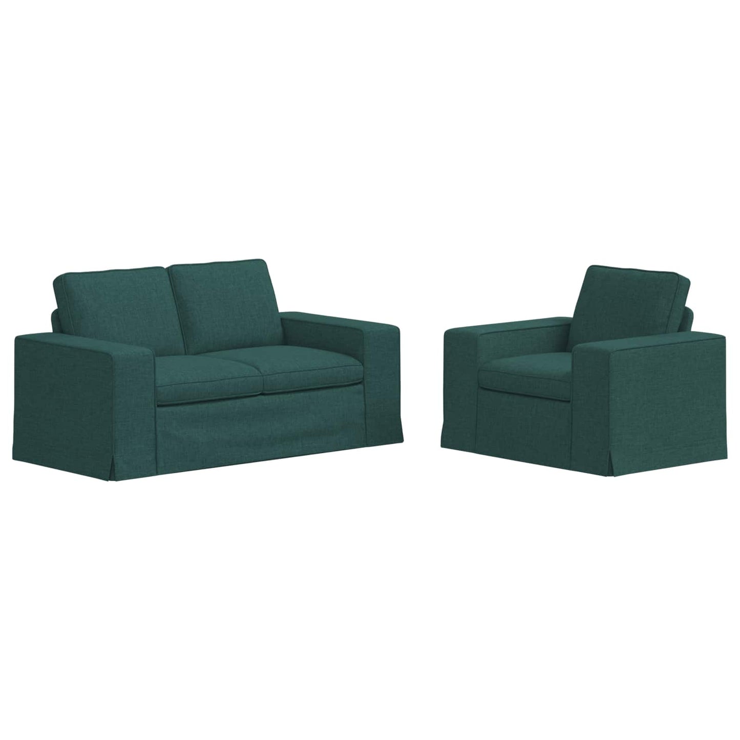 Sofa Set 2 pcs Dunkelgrün 162 x 80 x 82 cm Stoff