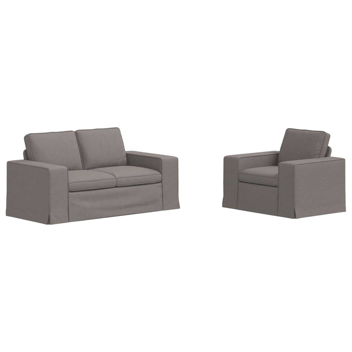 Sofa Set 2 pcs Taupe 162 x 80 x 82 cm Stoff