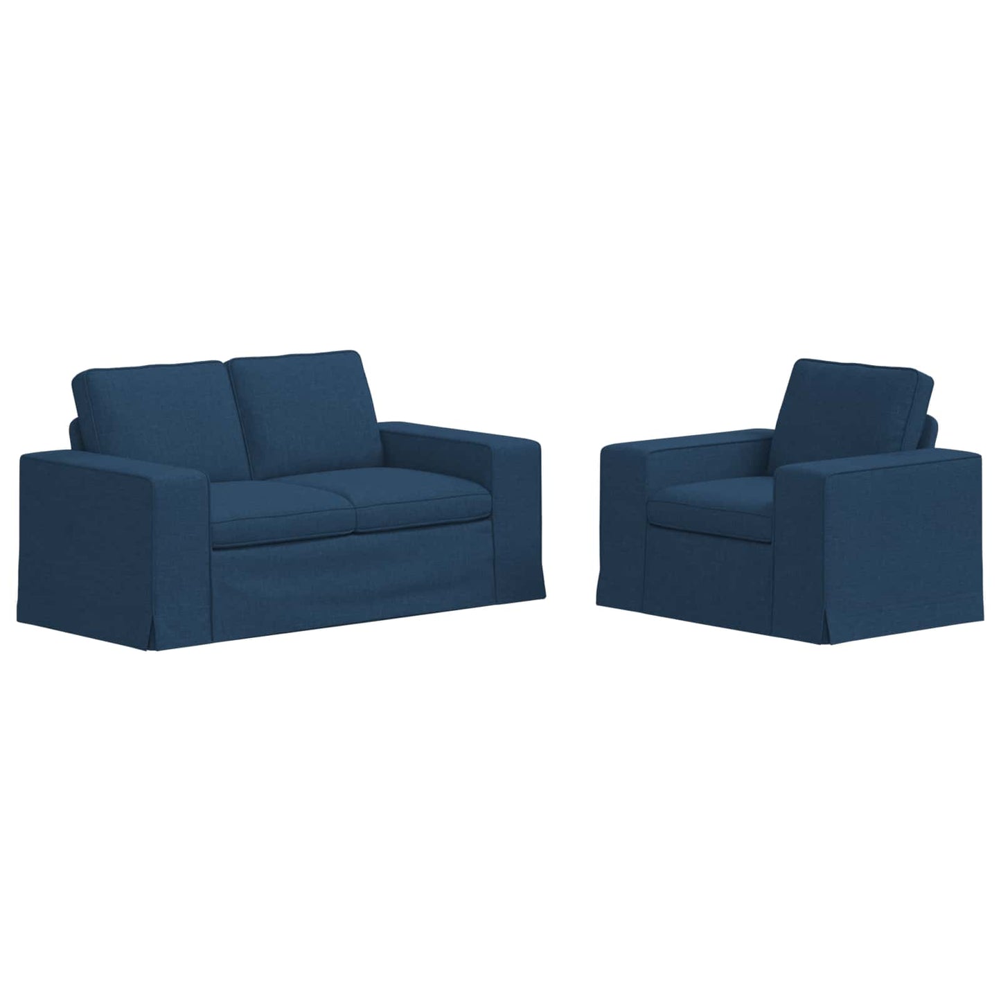 Sofa Set 2 pcs Blau 162 x 80 x 82 cm Stoff