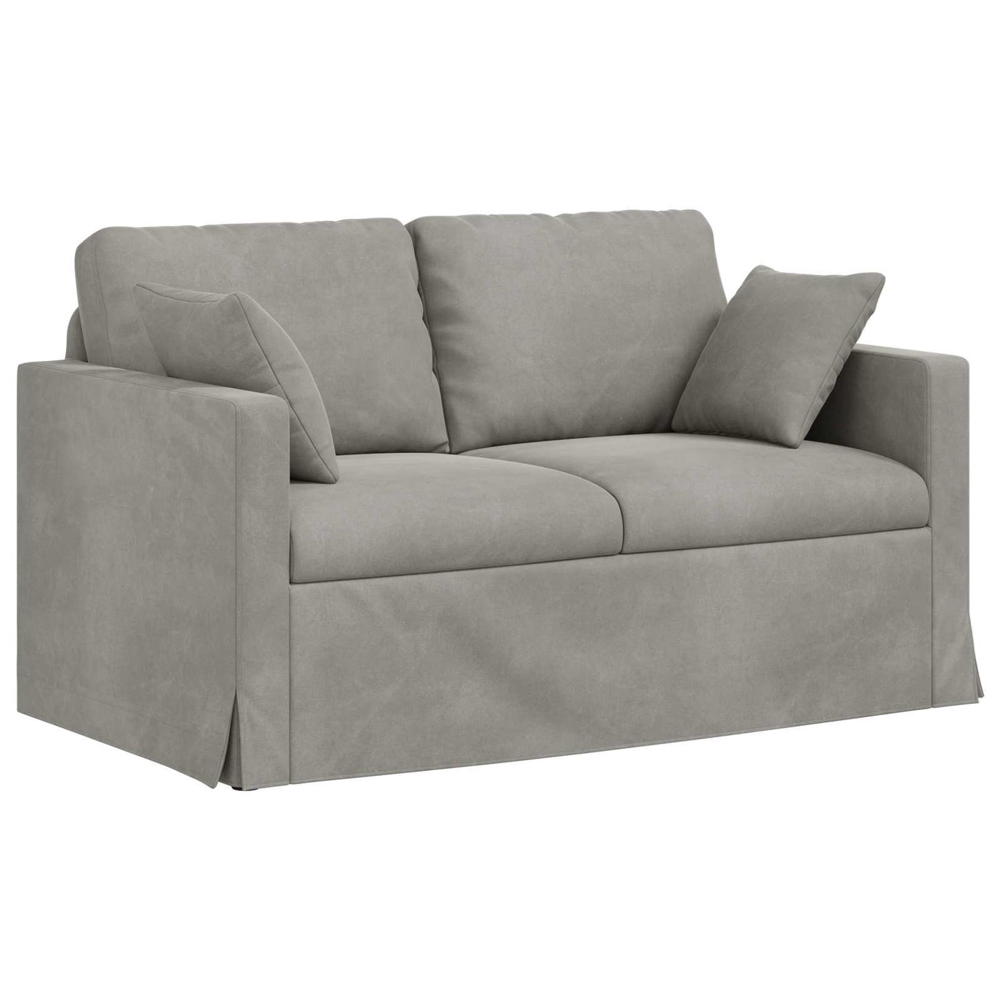 Sofa Set 2 pcs Hellgrau 138 x 78 x 80 cm Samt
