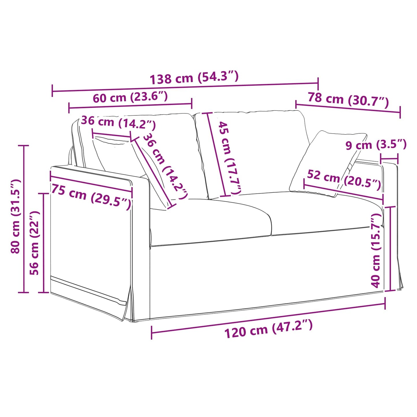 Sofa Set 2 pcs Hellgrau 138 x 78 x 80 cm Samt