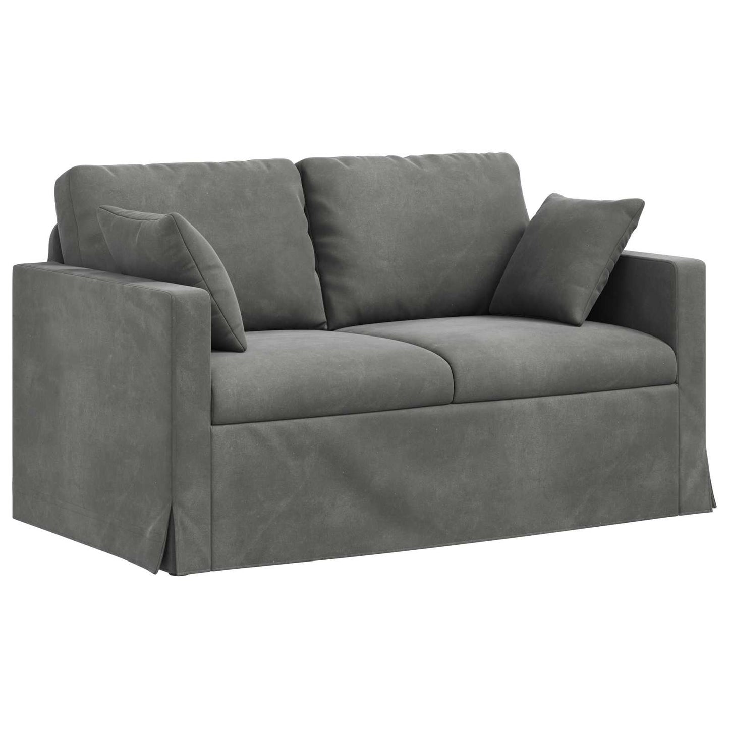 Sofa Set 2 pcs Dunkelgrau 138 x 78 x 80 cm Samt