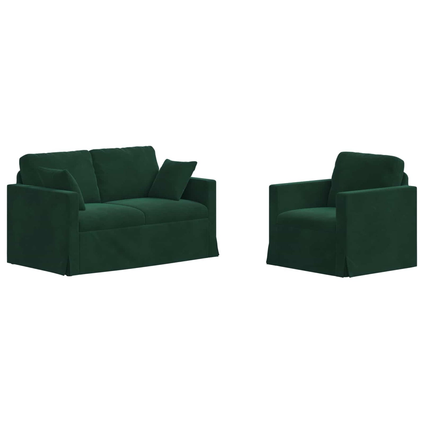 Sofa Set 2 pcs Dunkelgrün 138 x 78 x 80 cm Samt