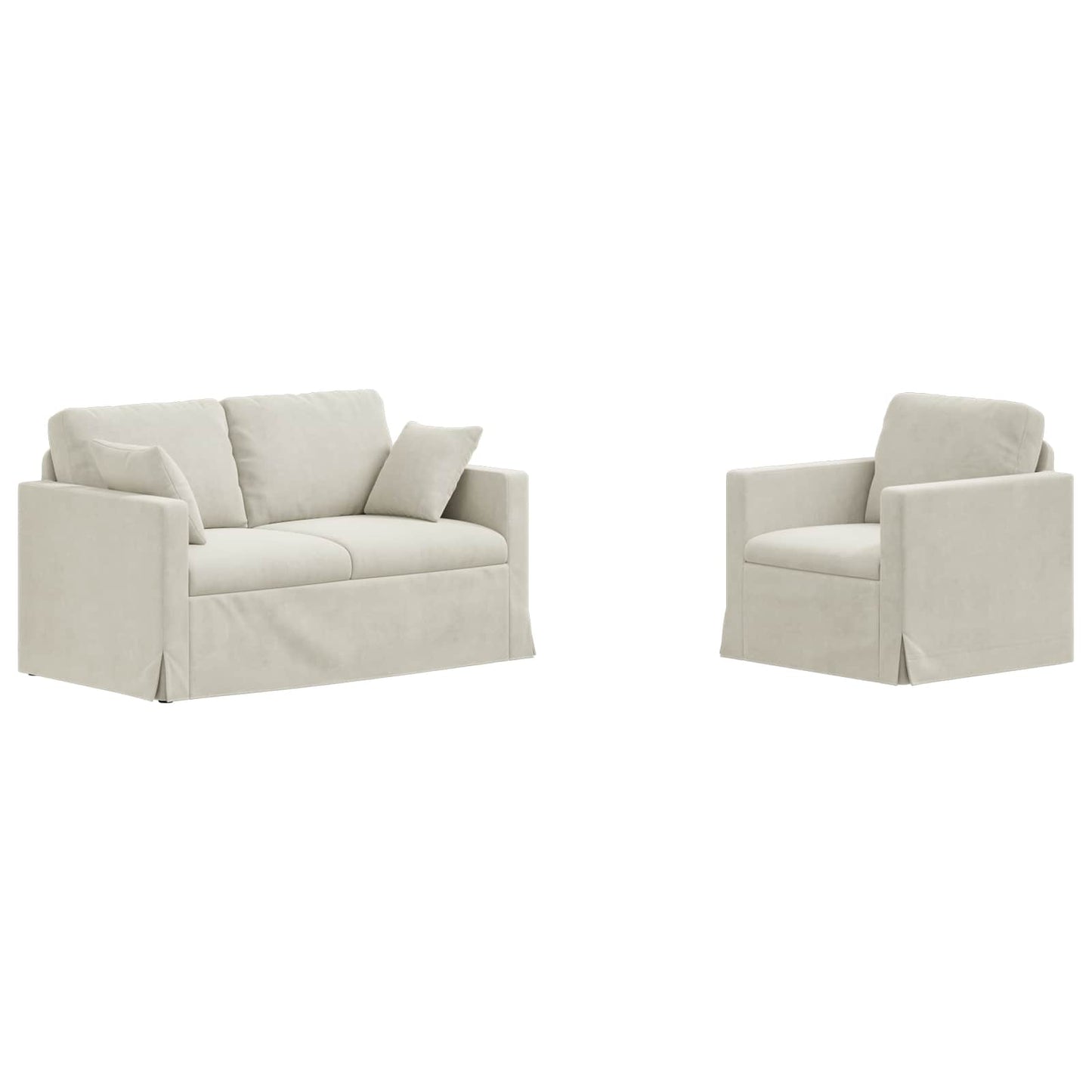 Sofa Set 2 pcs Creme 138 x 78 x 80 cm Samt