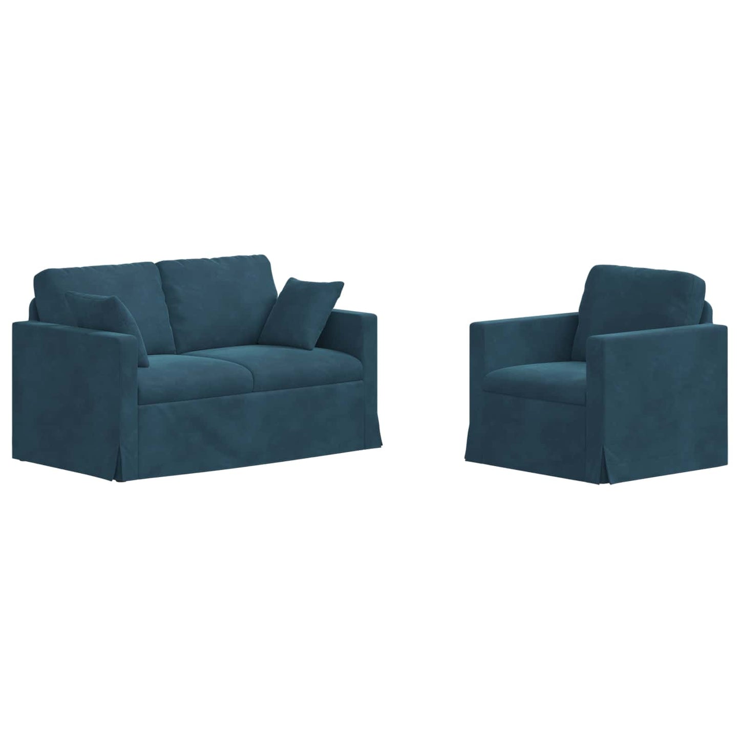 Sofa Set 2 pcs Blau 138 x 78 x 80 cm Samt
