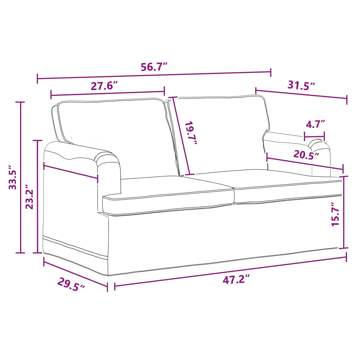 Sofa Set 2 pcs Dunkelgrau 144 x 80 x 85 cm Stoff