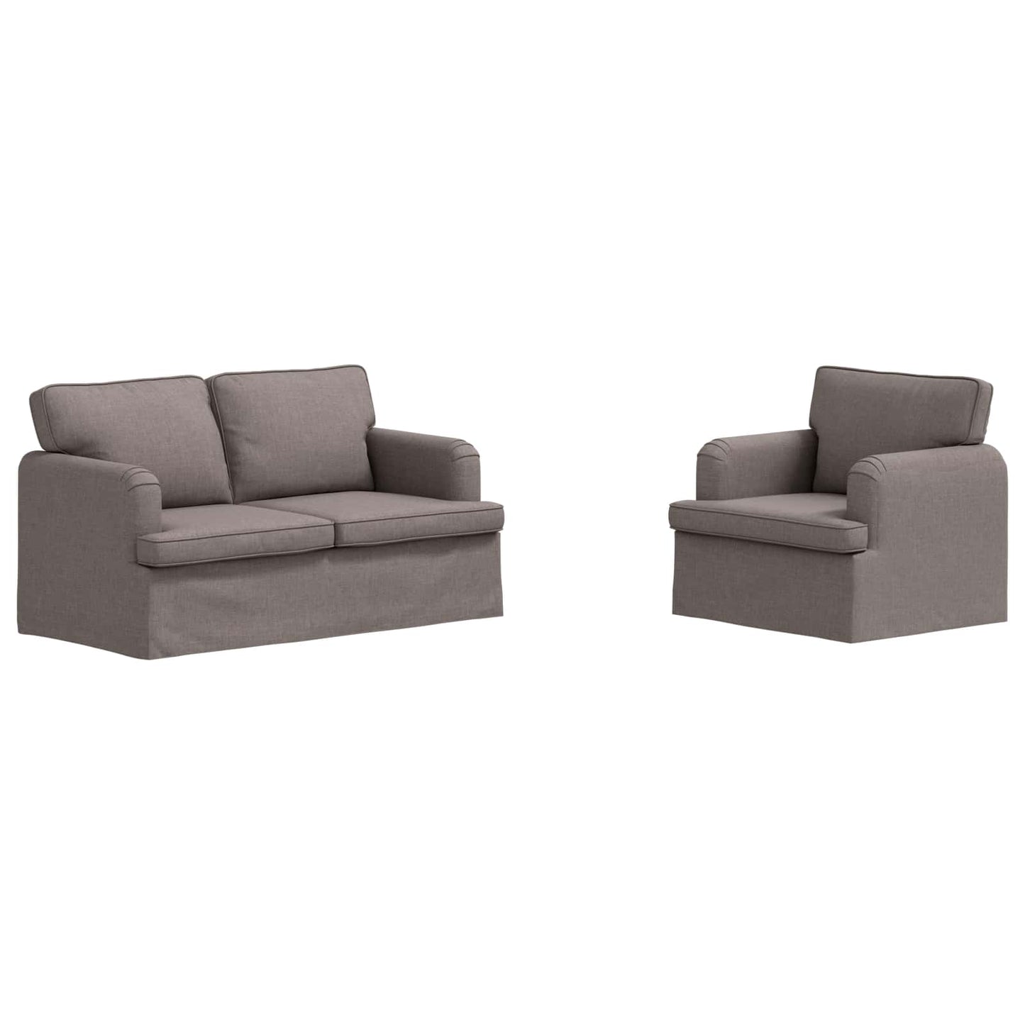 Sofa Set 2 pcs Taupe 144 x 80 x 85 cm Stoff