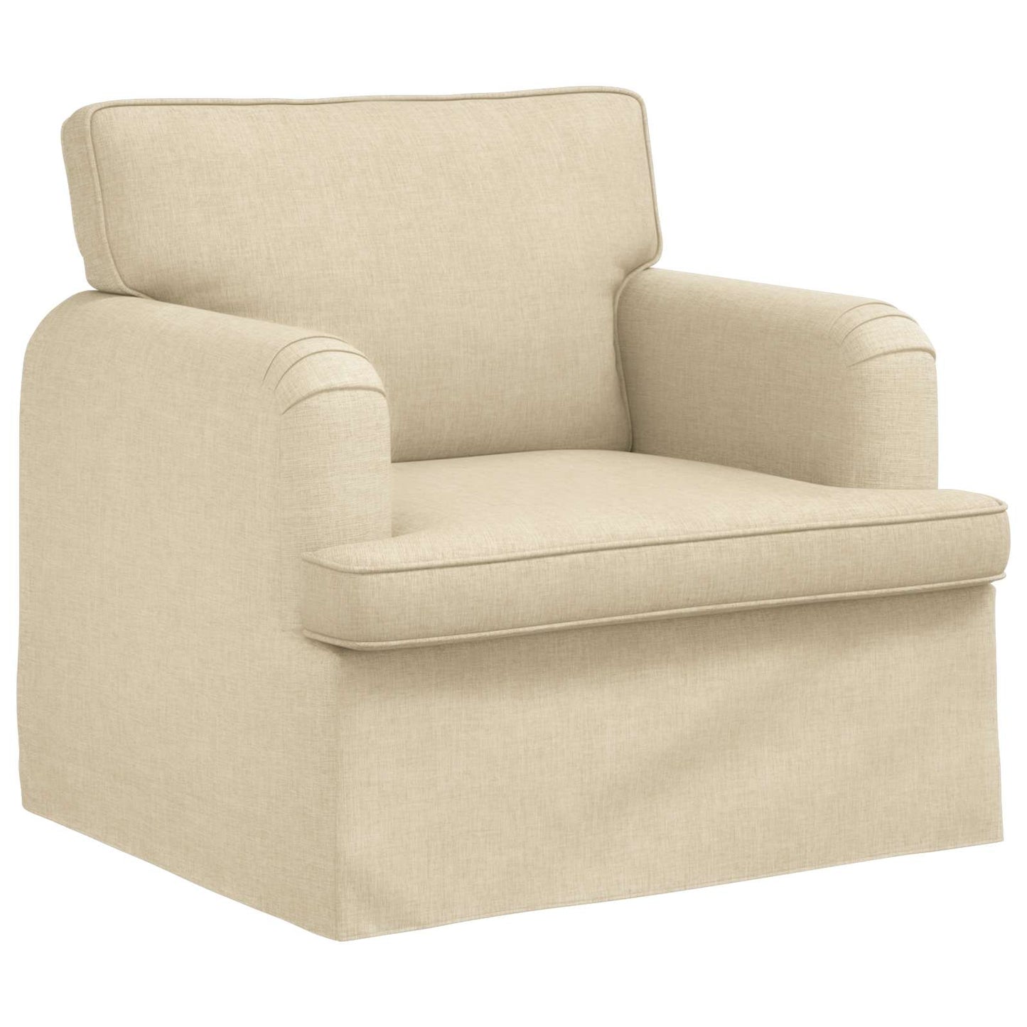 Sofa Set 2 pcs Creme 144 x 80 x 85 cm Stoff