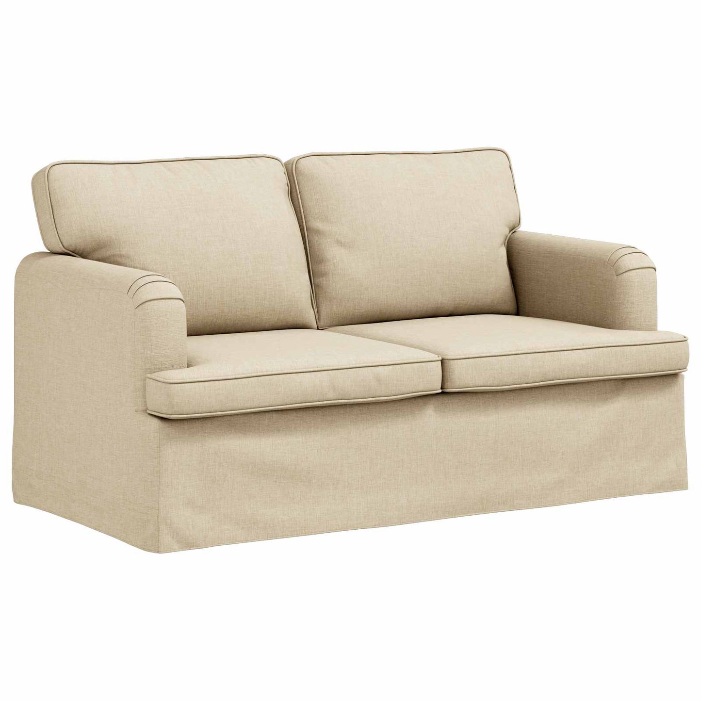 Sofa Set 2 pcs Creme 144 x 80 x 85 cm Stoff
