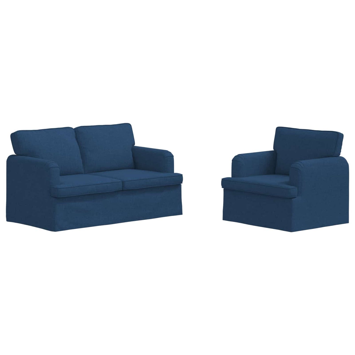 Sofa Set 2 pcs Blau 144 x 80 x 85 cm Stoff