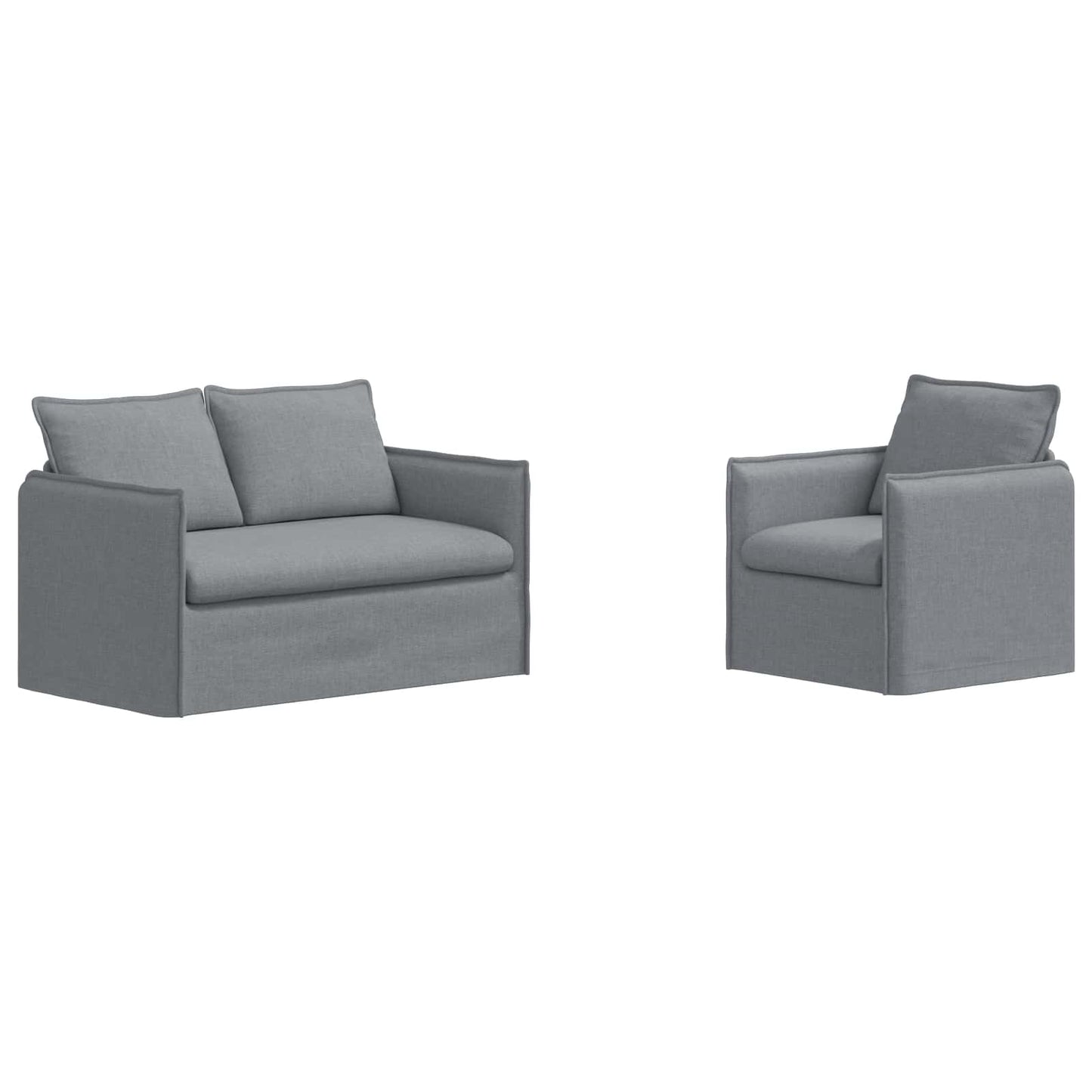 Sofa Set 2 pcs Hellgrau 136 x 82 x 85 cm Stoff