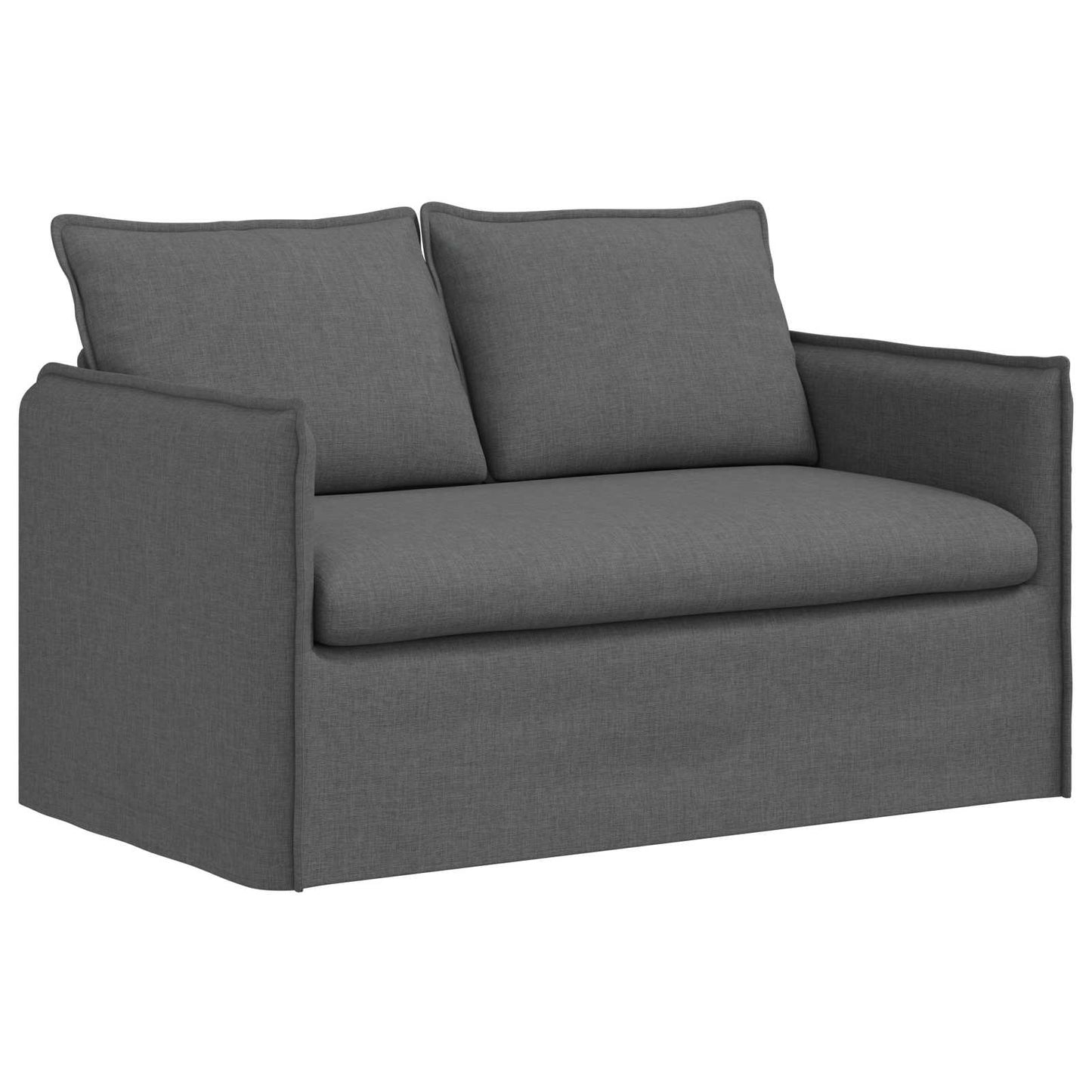 Sofa Set 2 pcs Dunkelgrau 136 x 82 x 85 cm Stoff