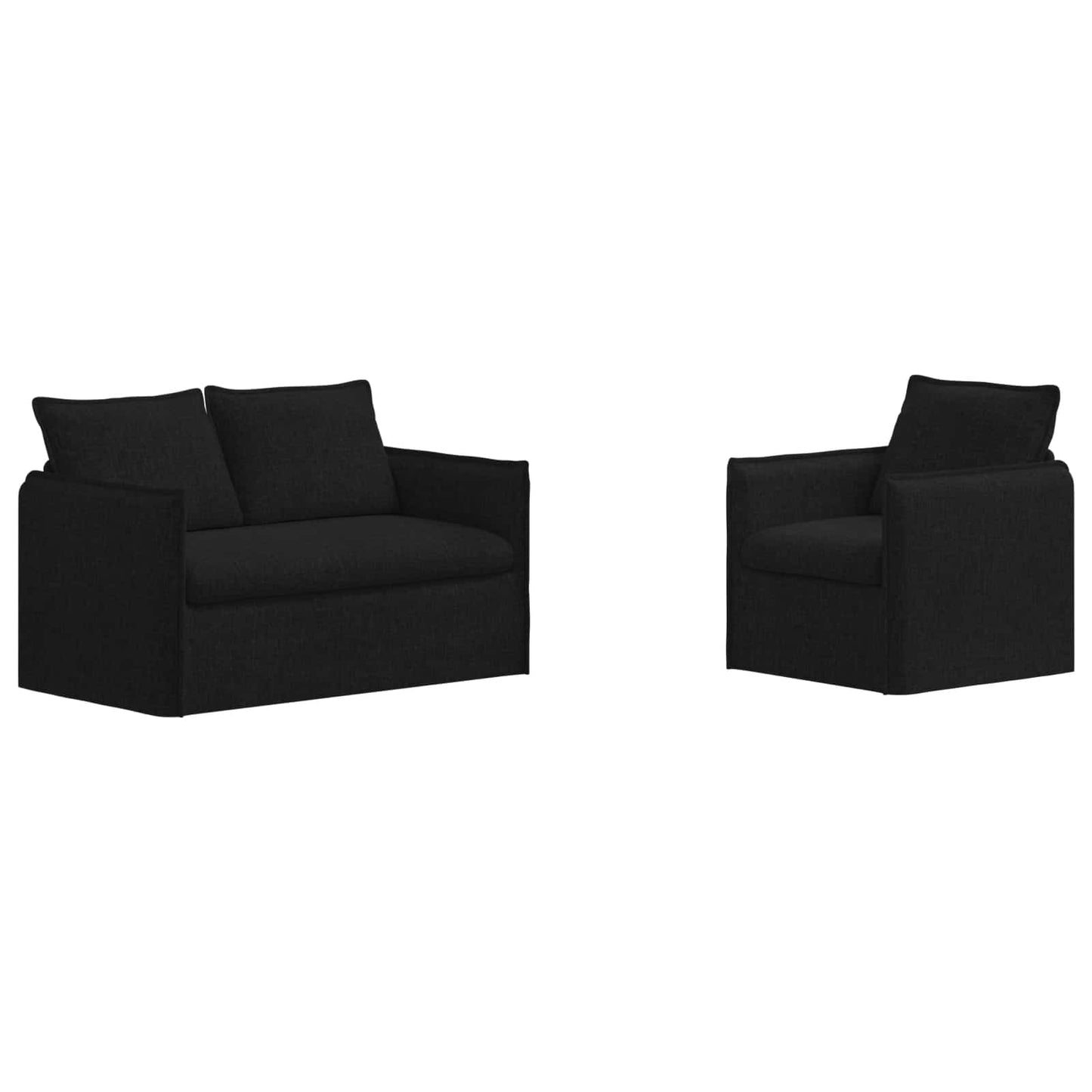 Sofa Set 2 pcs Schwarz 136 x 82 x 85 cm Stoff