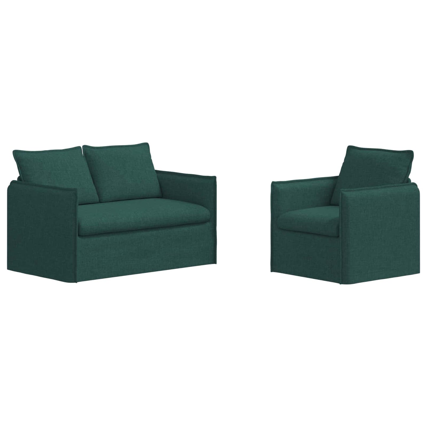 Sofa Set 2 pcs Dunkelgrün 136 x 82 x 85 cm Stoff