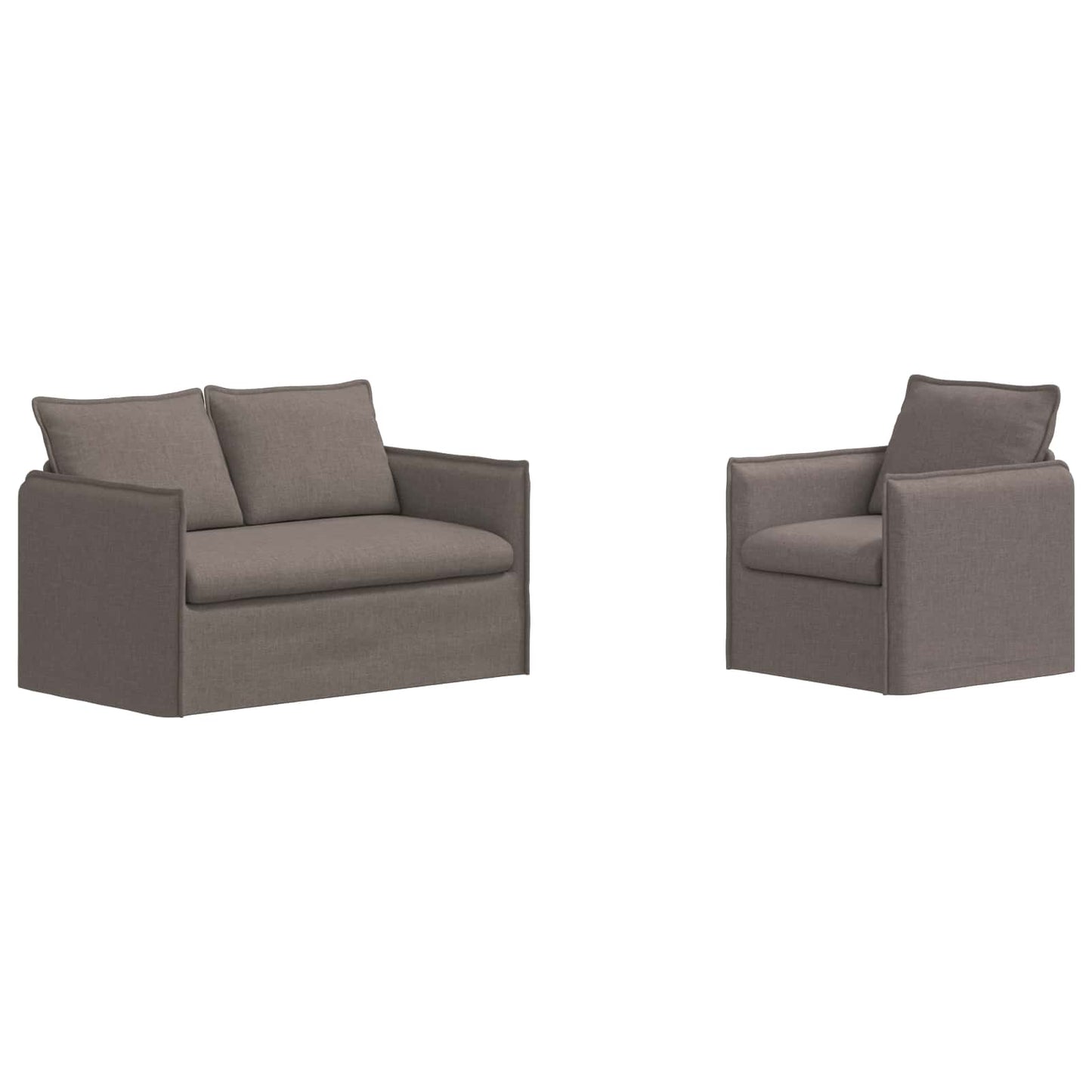Sofa Set 2 pcs Taupe 136 x 82 x 85 cm Stoff