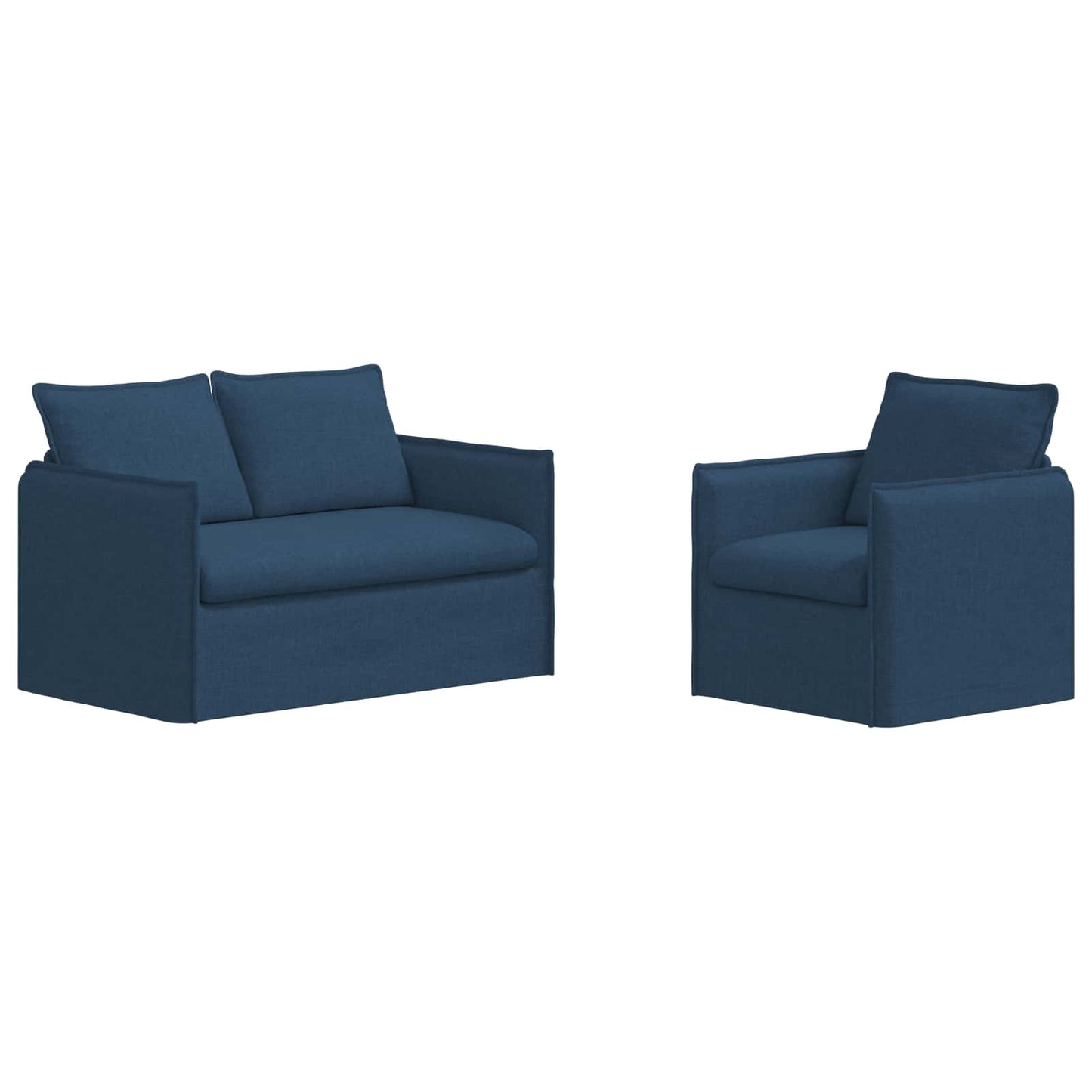 Sofa Set 2 pcs Blau 136 x 82 x 85 cm Stoff