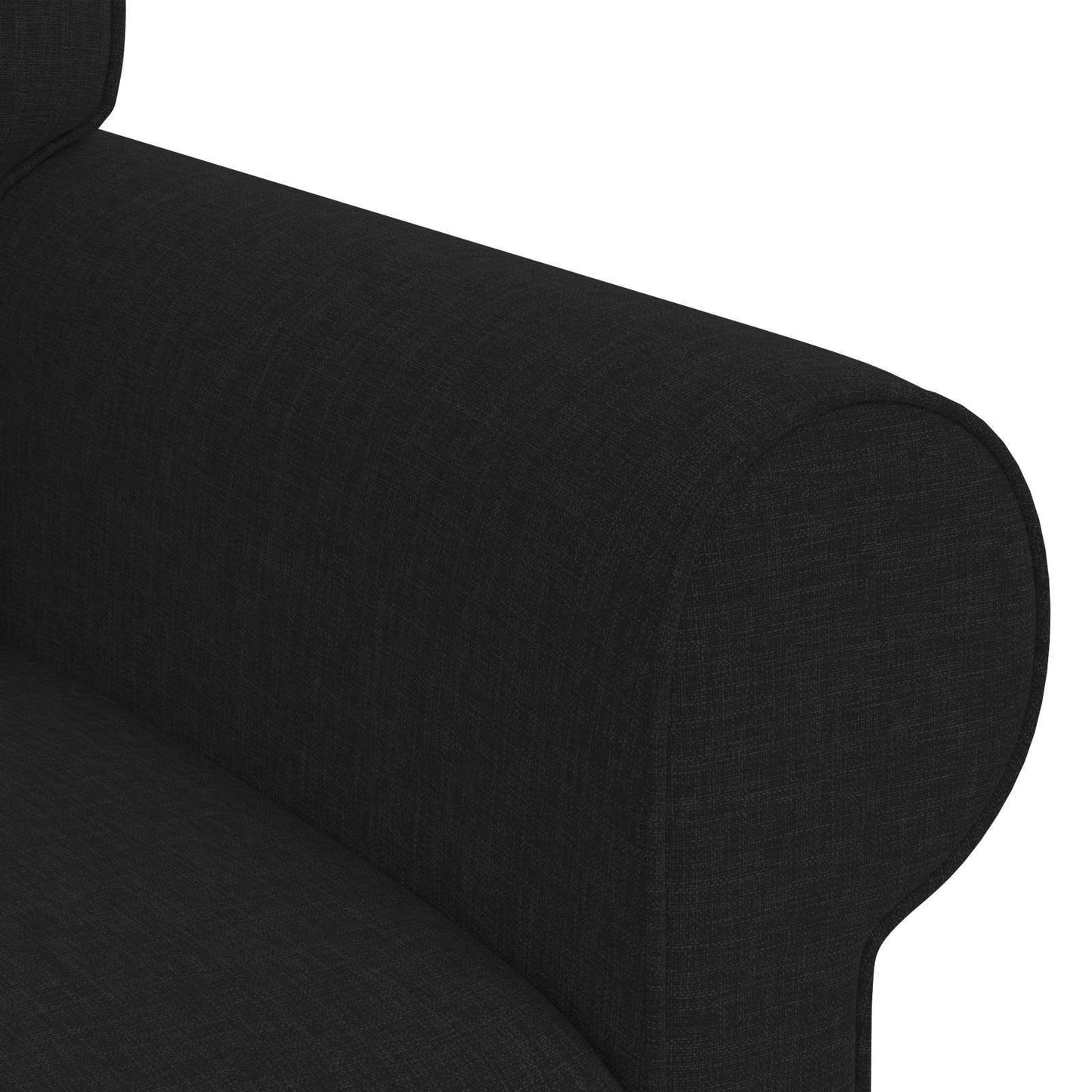 Sofa Set 2 pcs Schwarz 175 x 82 x 80 cm Stoff