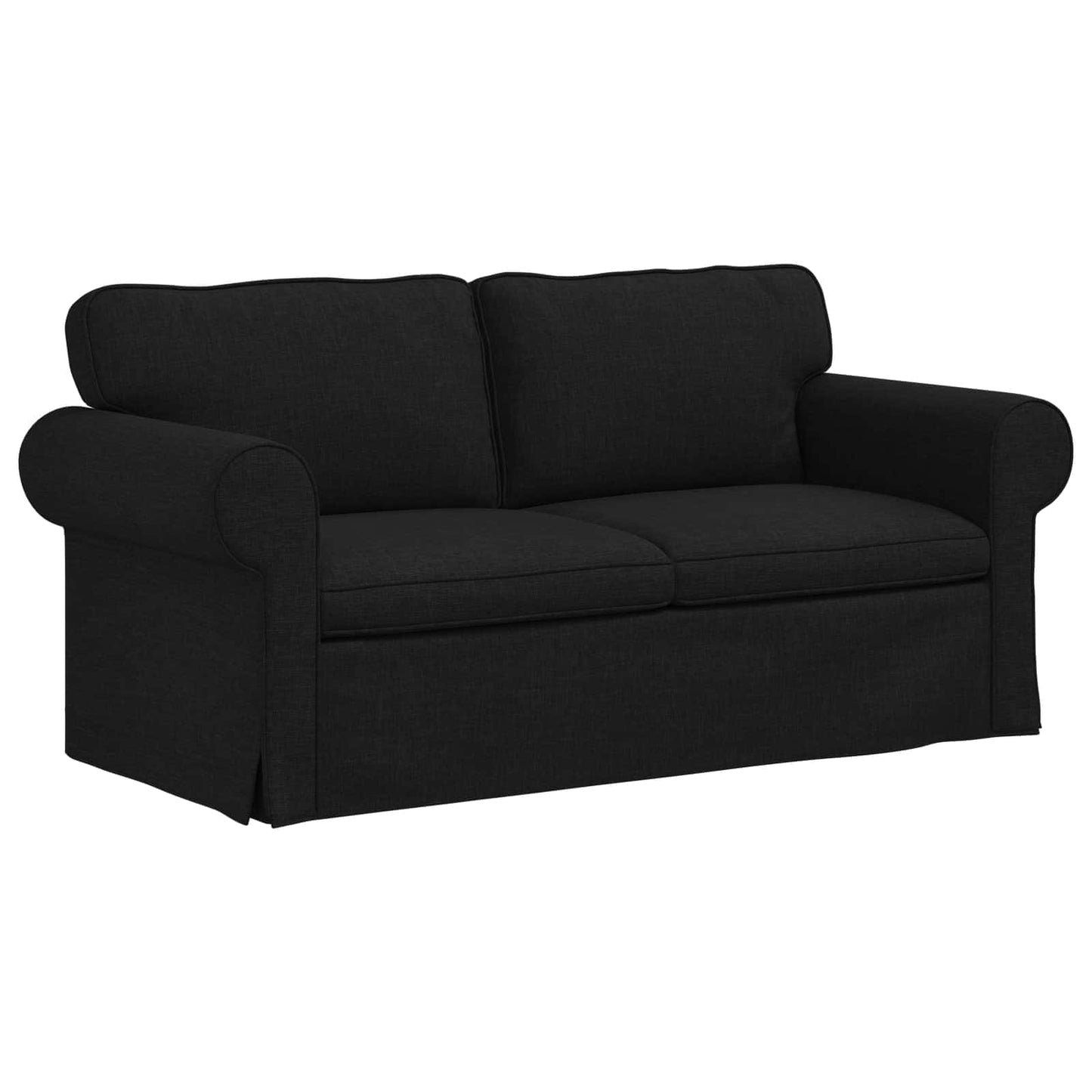Sofa Set 2 pcs Schwarz 175 x 82 x 80 cm Stoff