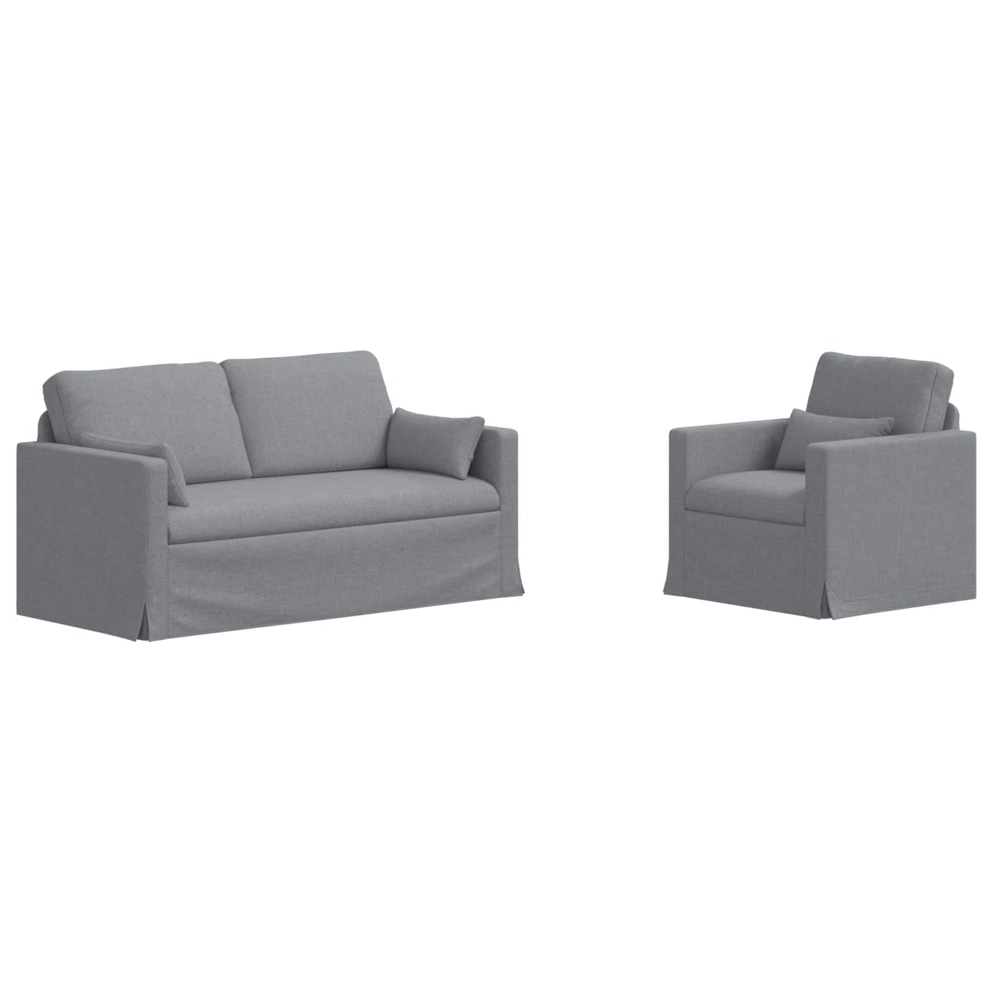 Sofa Set 2 pcs Hellgrau 158 x 78 x 80 cm Stoff