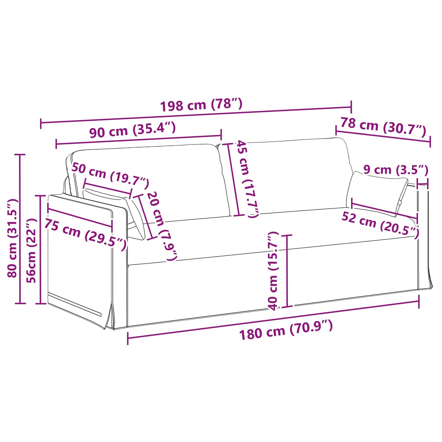 Sofa Set 2 pcs Hellgrau 158 x 78 x 80 cm Stoff