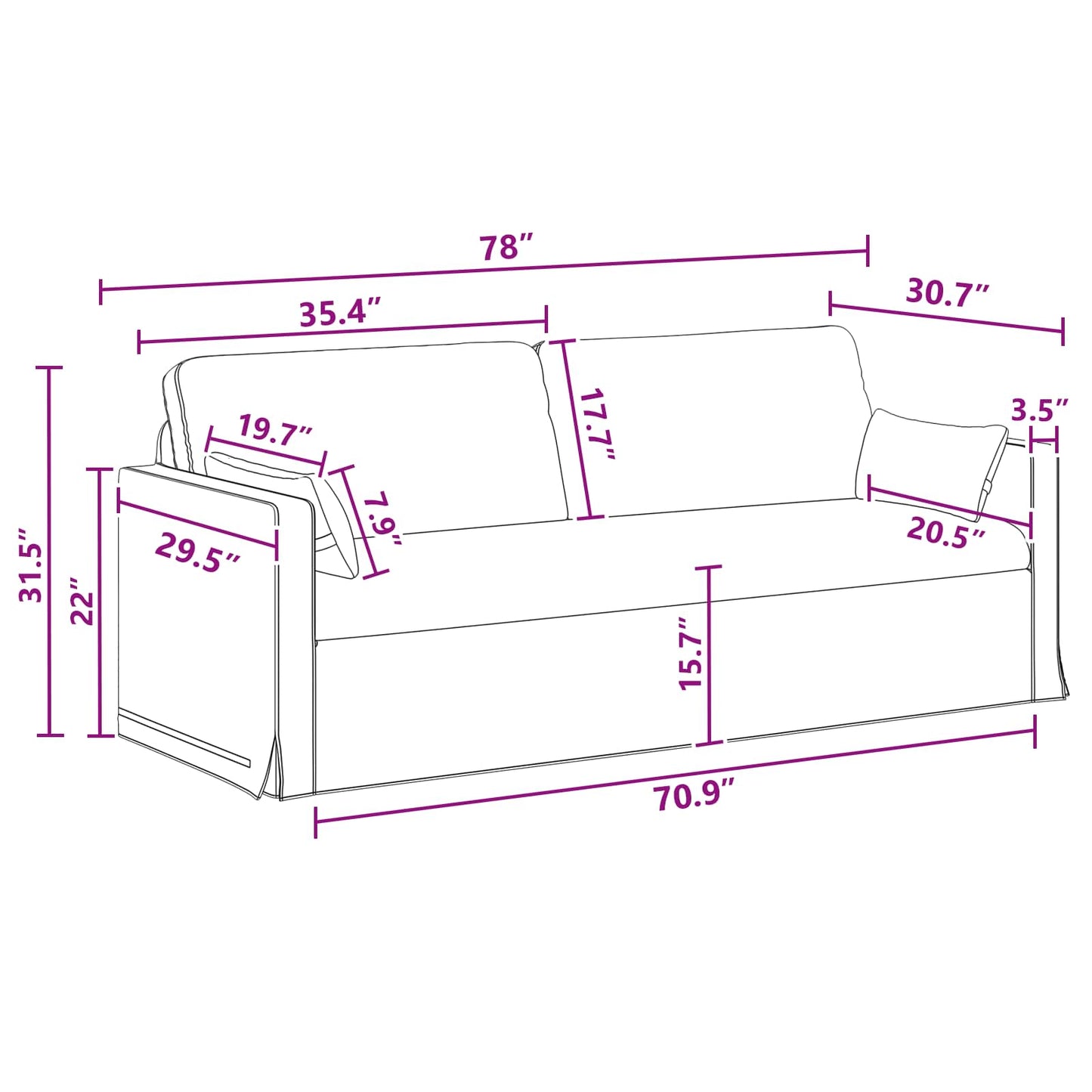 Sofa Set 2 pcs Dunkelgrau 158 x 78 x 80 cm Stoff
