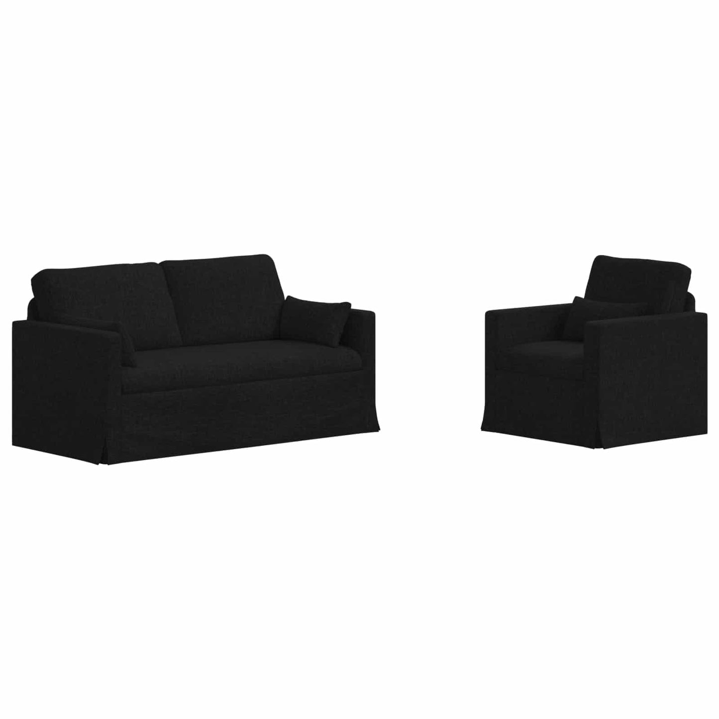 Sofa Set 2 pcs Schwarz 158 x 78 x 80 cm Stoff