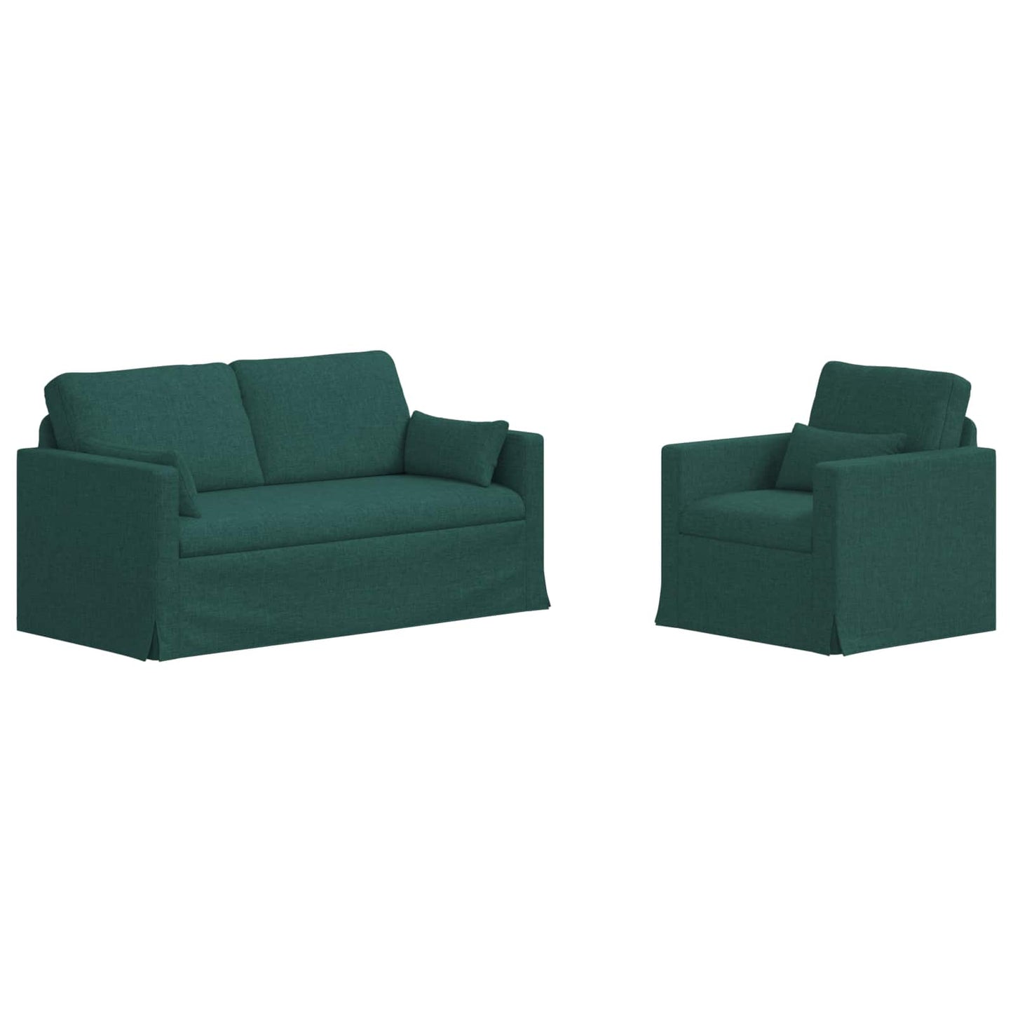 Sofa Set 2 pcs Dunkelgrün 158 x 78 x 80 cm Stoff