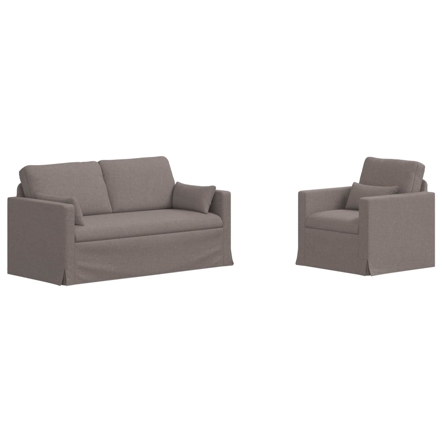 Sofa Set 2 pcs Taupe 158 x 78 x 80 cm Stoff
