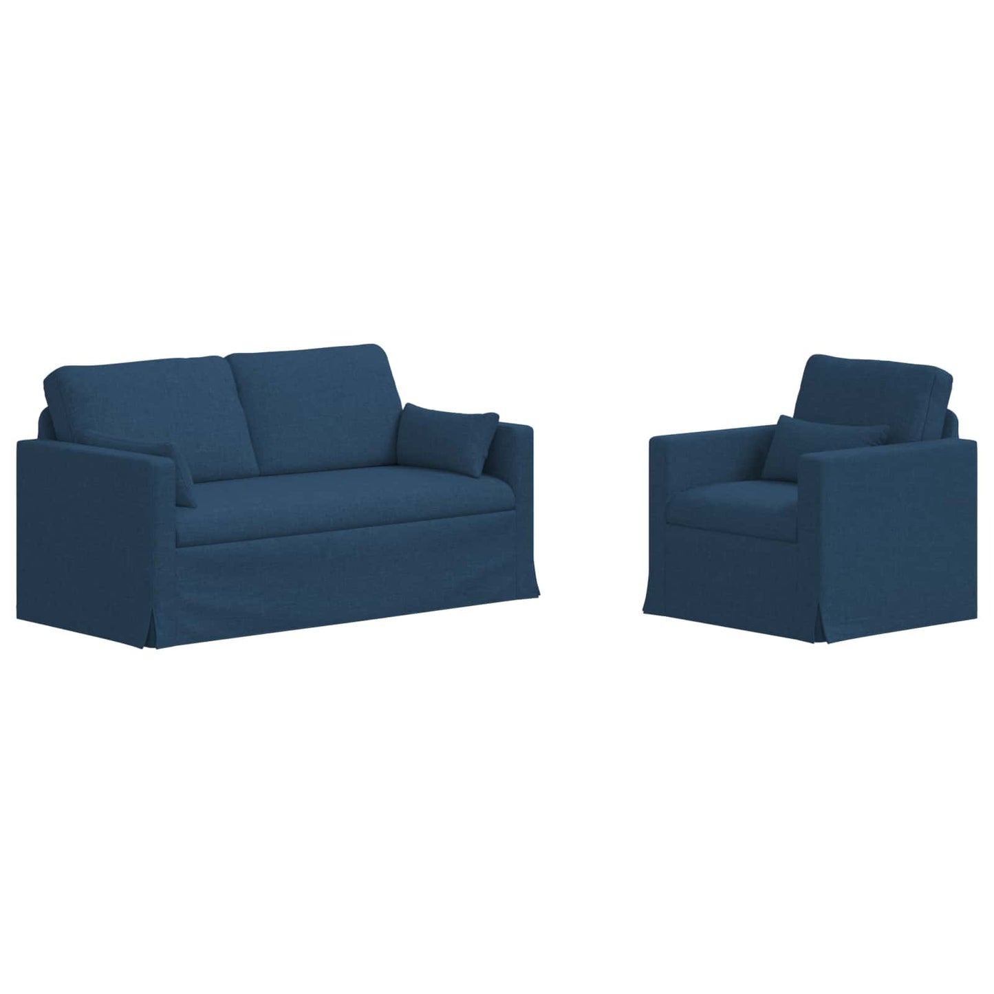 Sofa Set 2 pcs Blau 158 x 78 x 80 cm Stoff