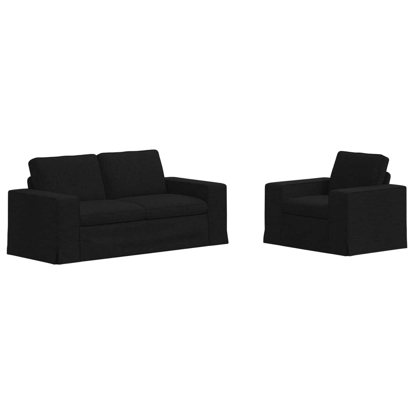 Sofa Set 2 pcs Schwarz 182 x 80 x 82 cm Stoff