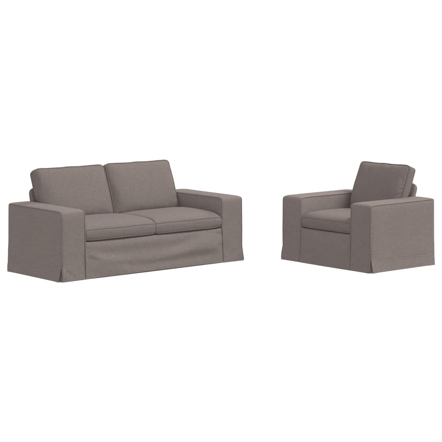 Sofa Set 2 pcs Taupe 182 x 80 x 82 cm Stoff