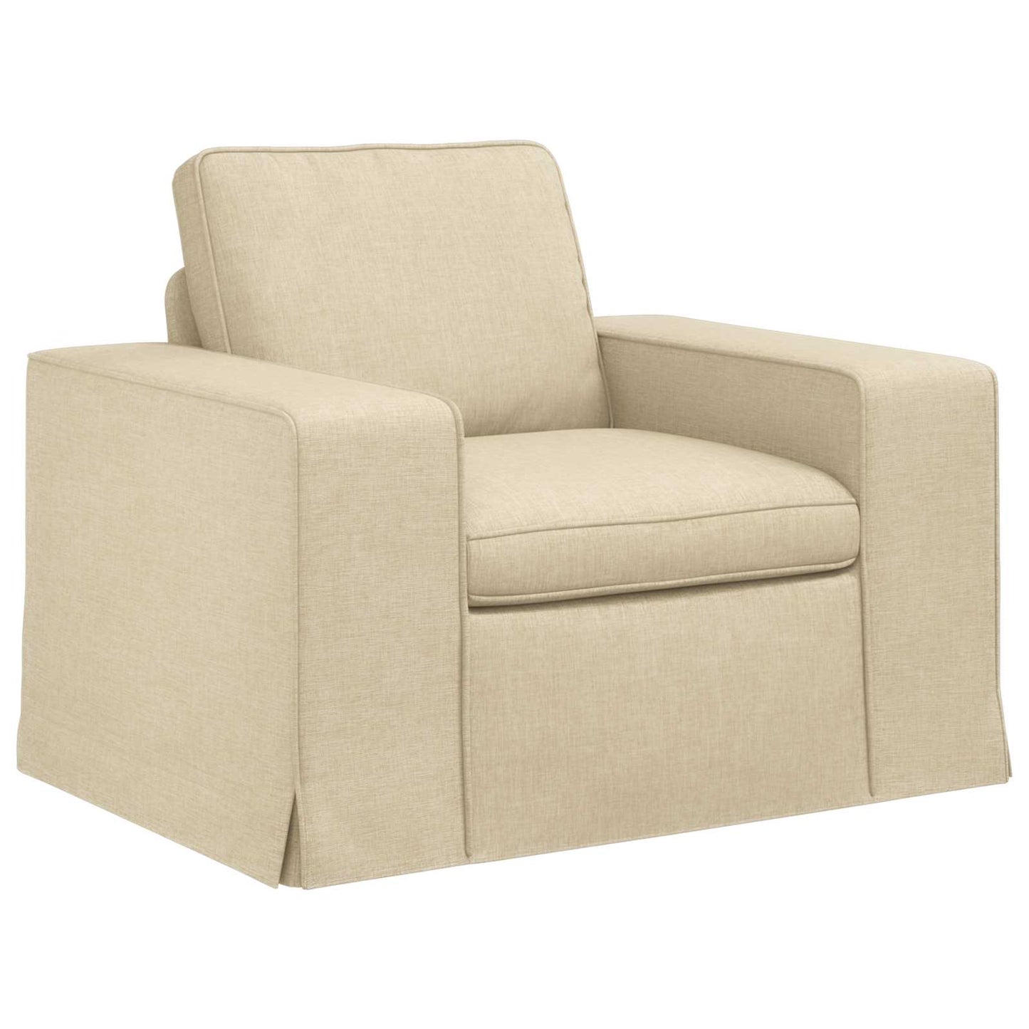 Sofa Set 2 pcs Creme 182 x 80 x 82 cm Stoff