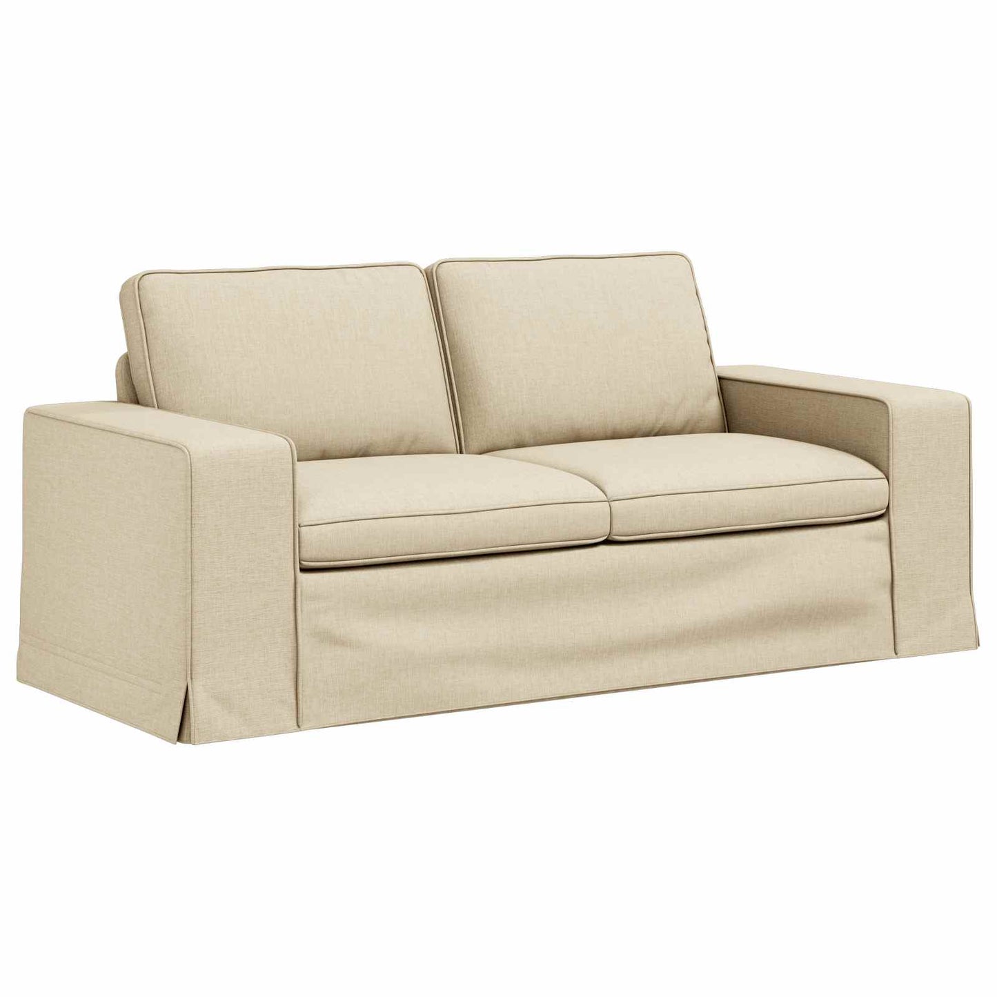 Sofa Set 2 pcs Creme 182 x 80 x 82 cm Stoff