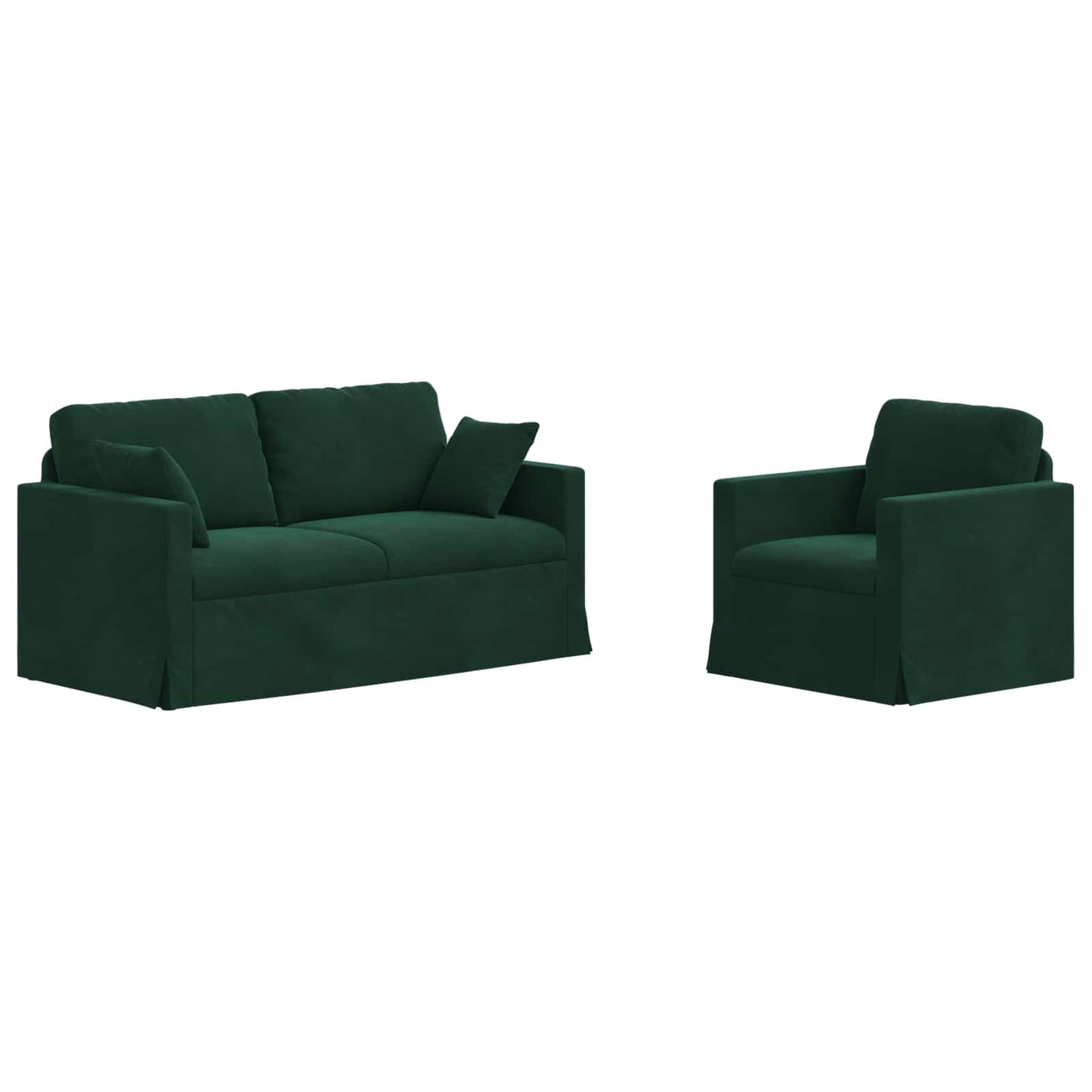 Sofa Set 2 pcs Dunkelgrün 158 x 78 x 80 cm Samt