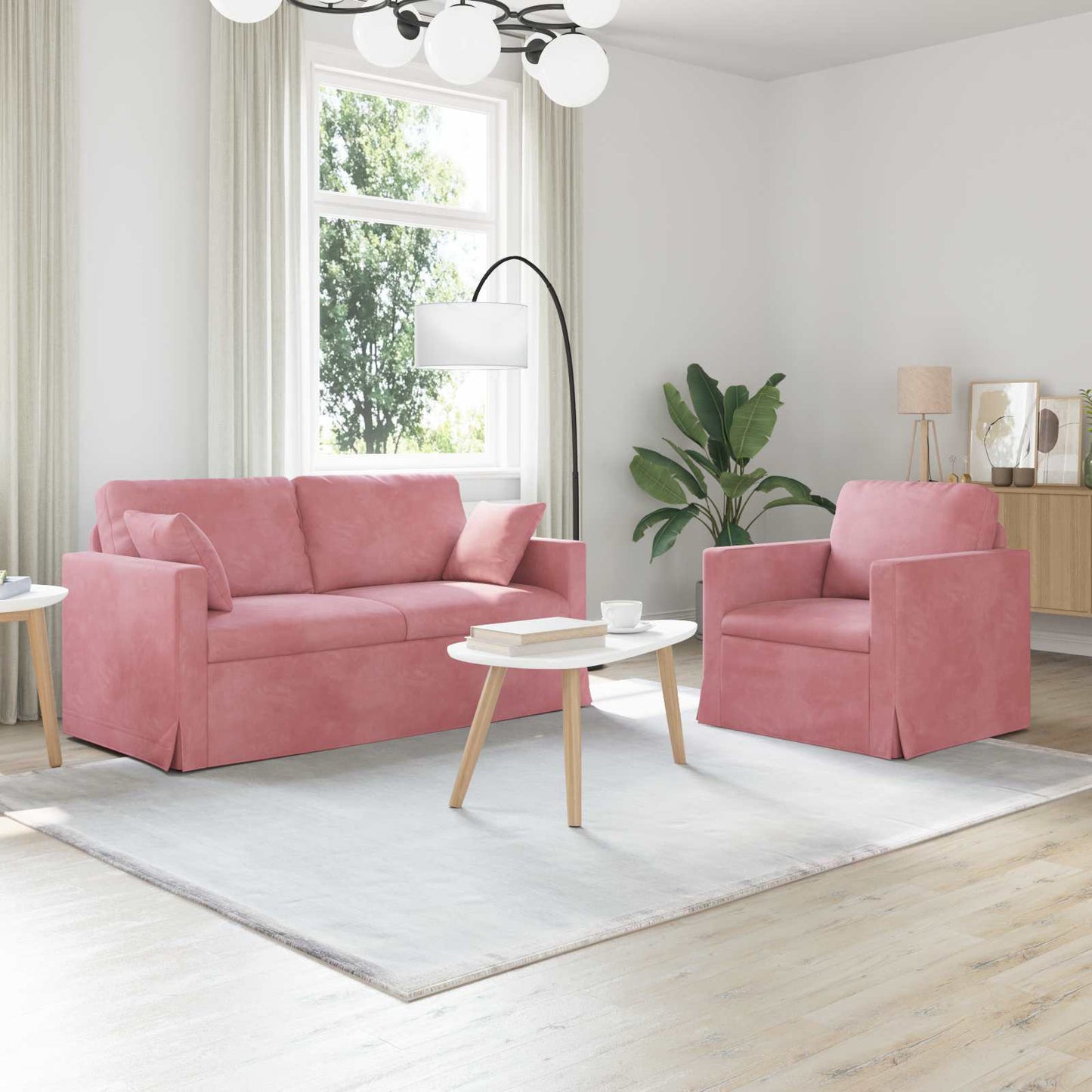 Sofa Set 2 pcs Rosa 158 x 78 x 80 cm Samt