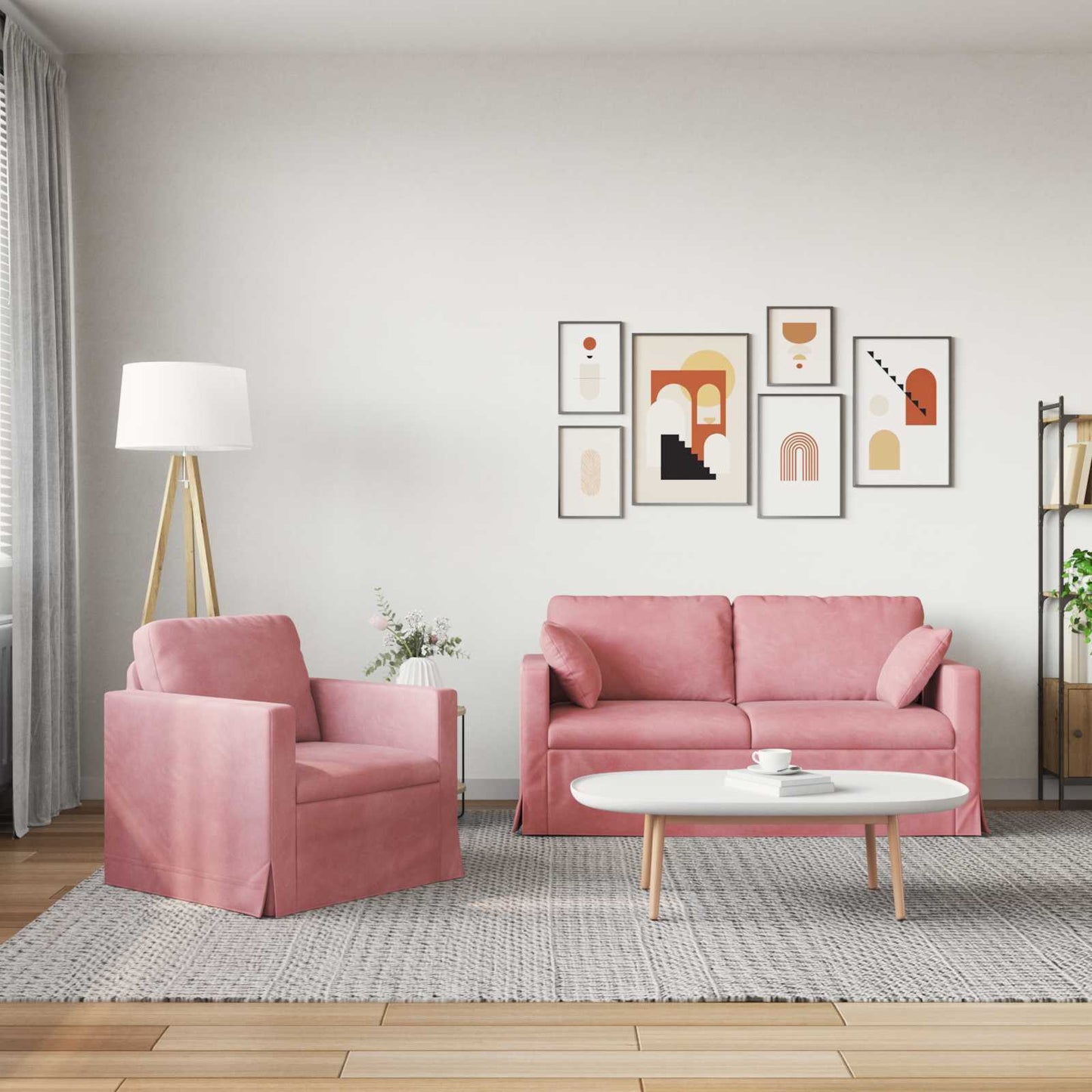 Sofa Set 2 pcs Rosa 158 x 78 x 80 cm Samt