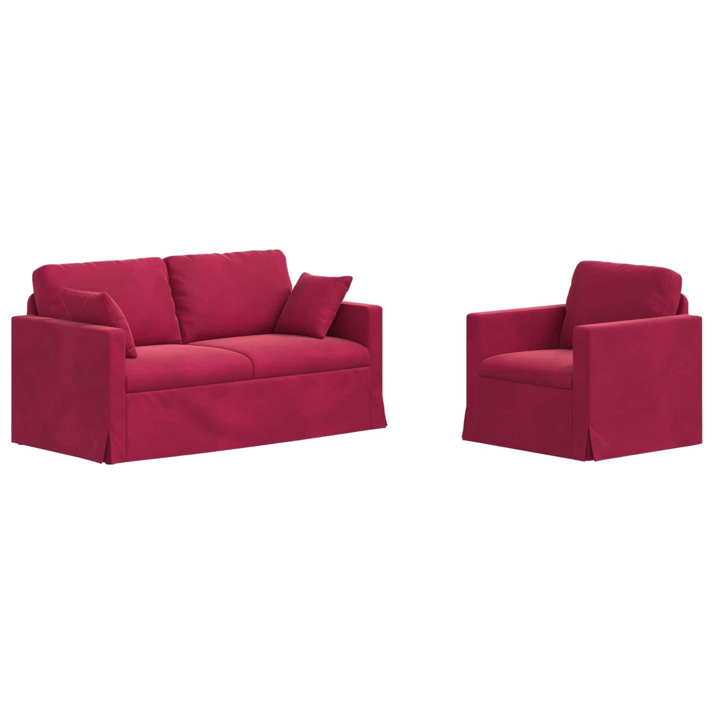Sofa Set 2 pcs Weinrot 158 x 78 x 80 cm Samt
