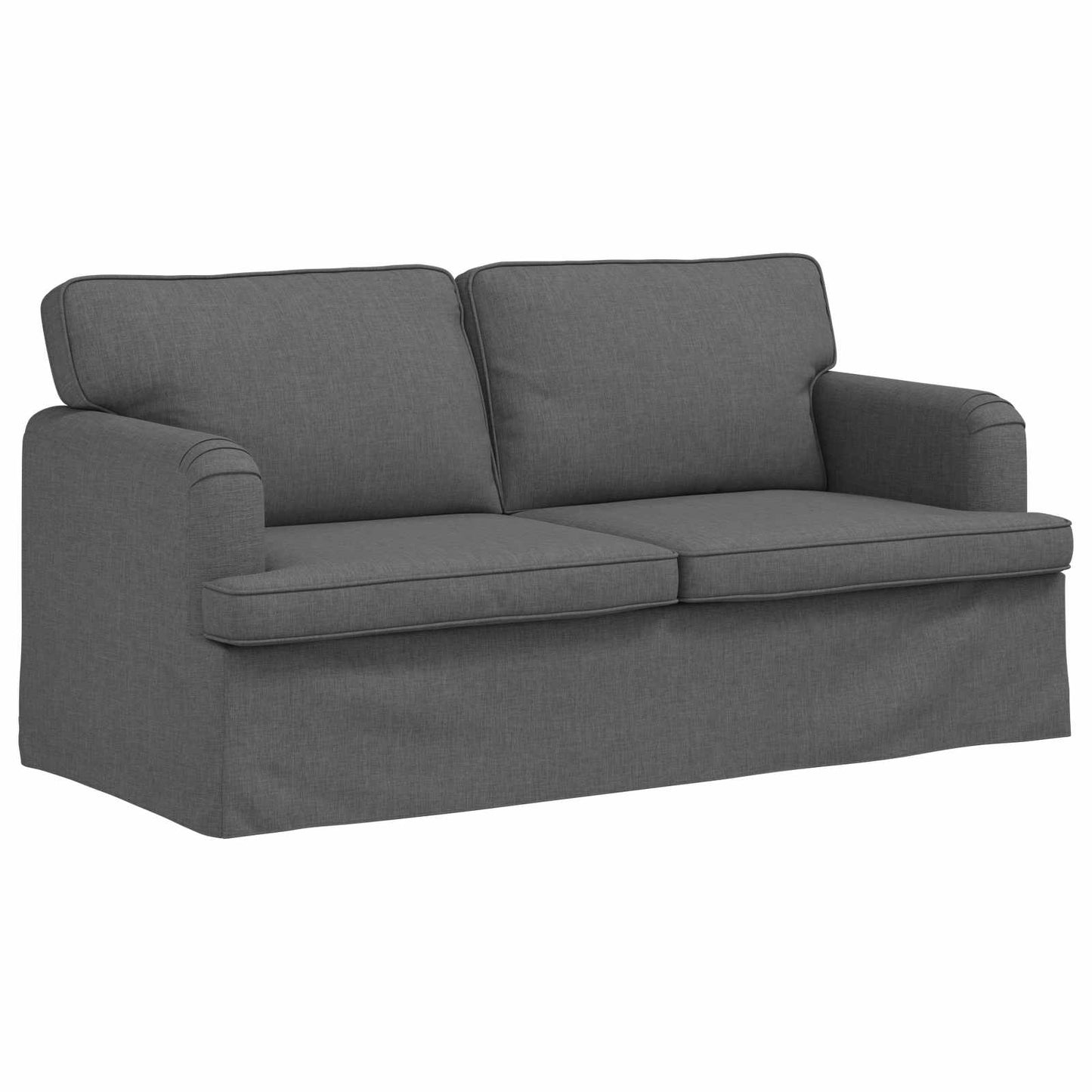 Sofa Set 2 pcs Dunkelgrau 162 x 80 x 85 cm Stoff
