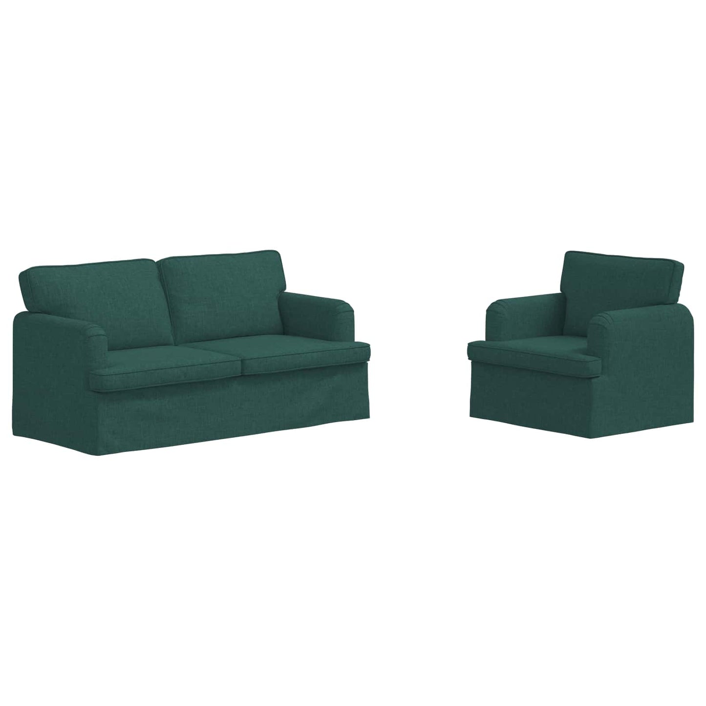 Sofa Set 2 pcs Dunkelgrün 162 x 80 x 85 cm Stoff