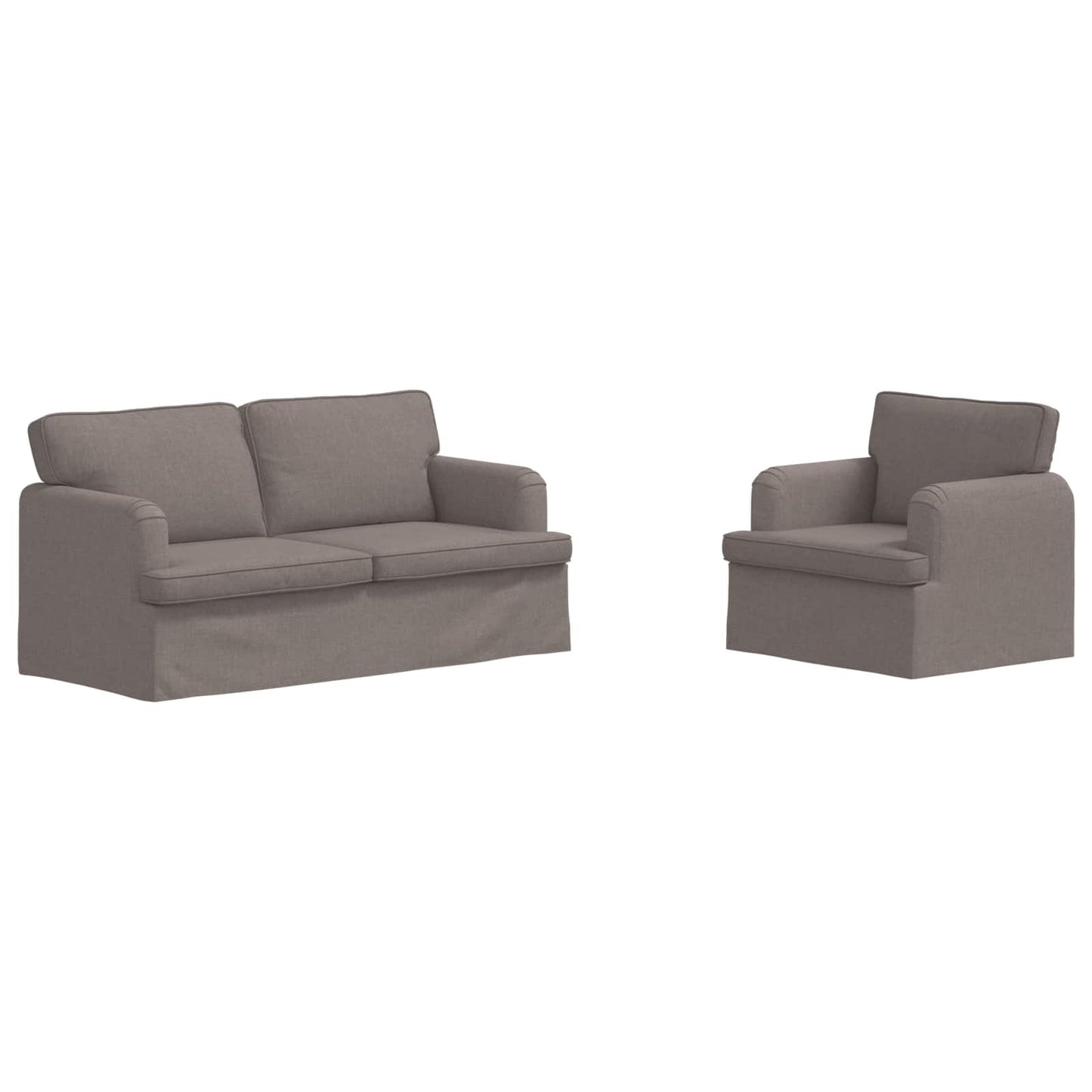 Sofa Set 2 pcs Taupe 162 x 80 x 85 cm Stoff