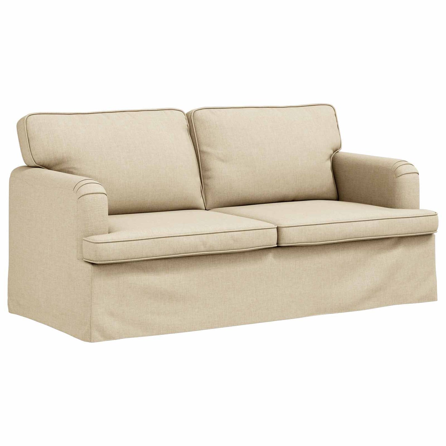 Sofa Set 2 pcs Creme 162 x 80 x 85 cm Stoff
