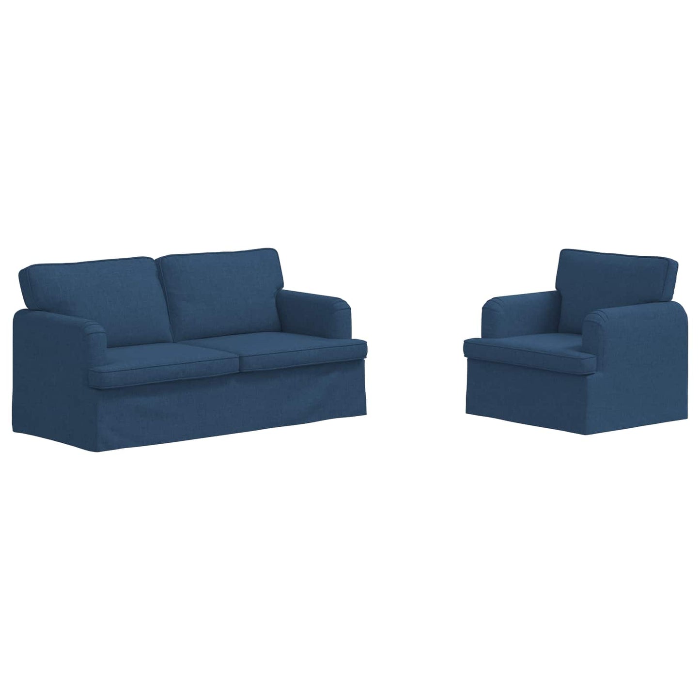 Sofa Set 2 pcs Blau 162 x 80 x 85 cm Stoff