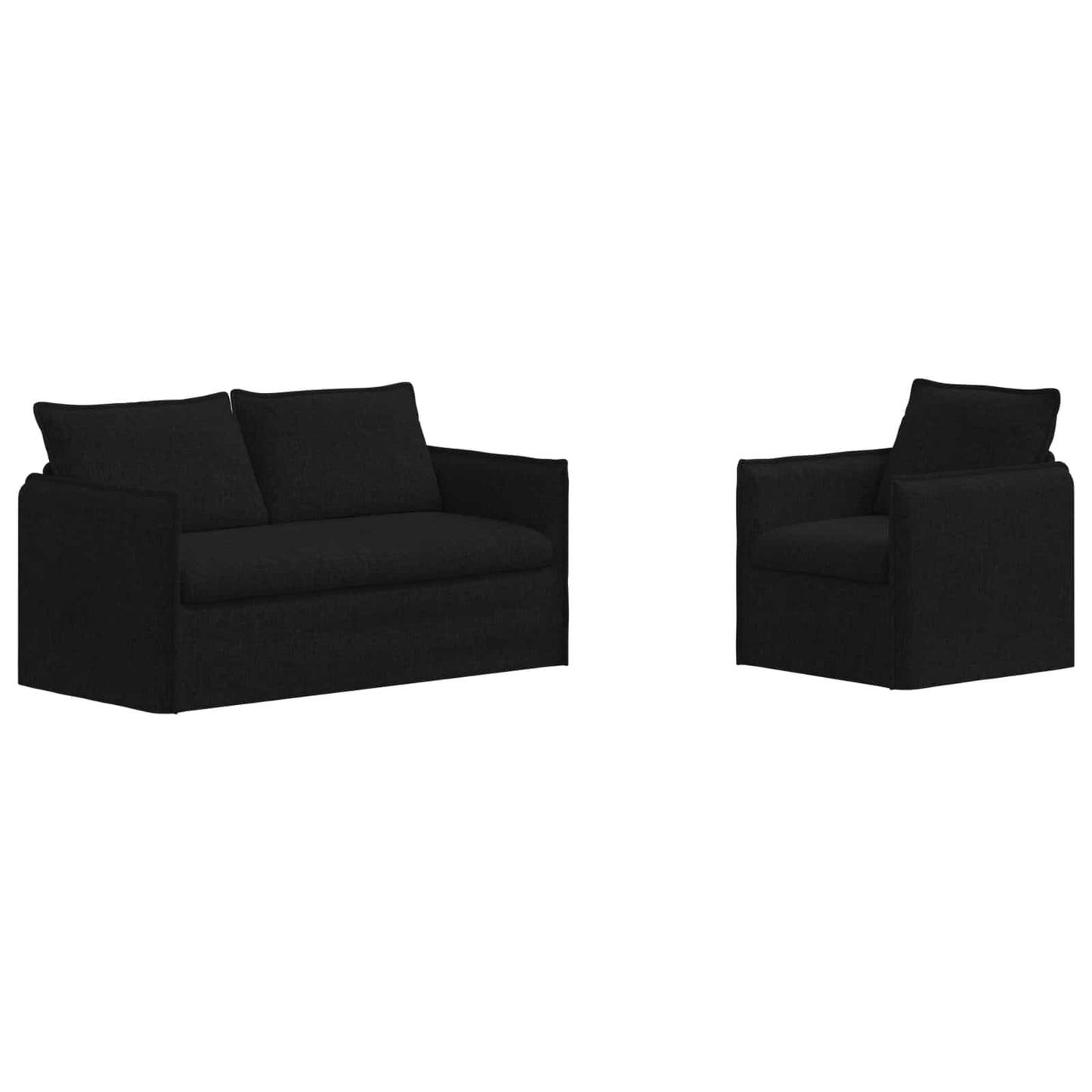 Sofa Set 2 pcs Schwarz 156 x 82 x 85 cm Stoff