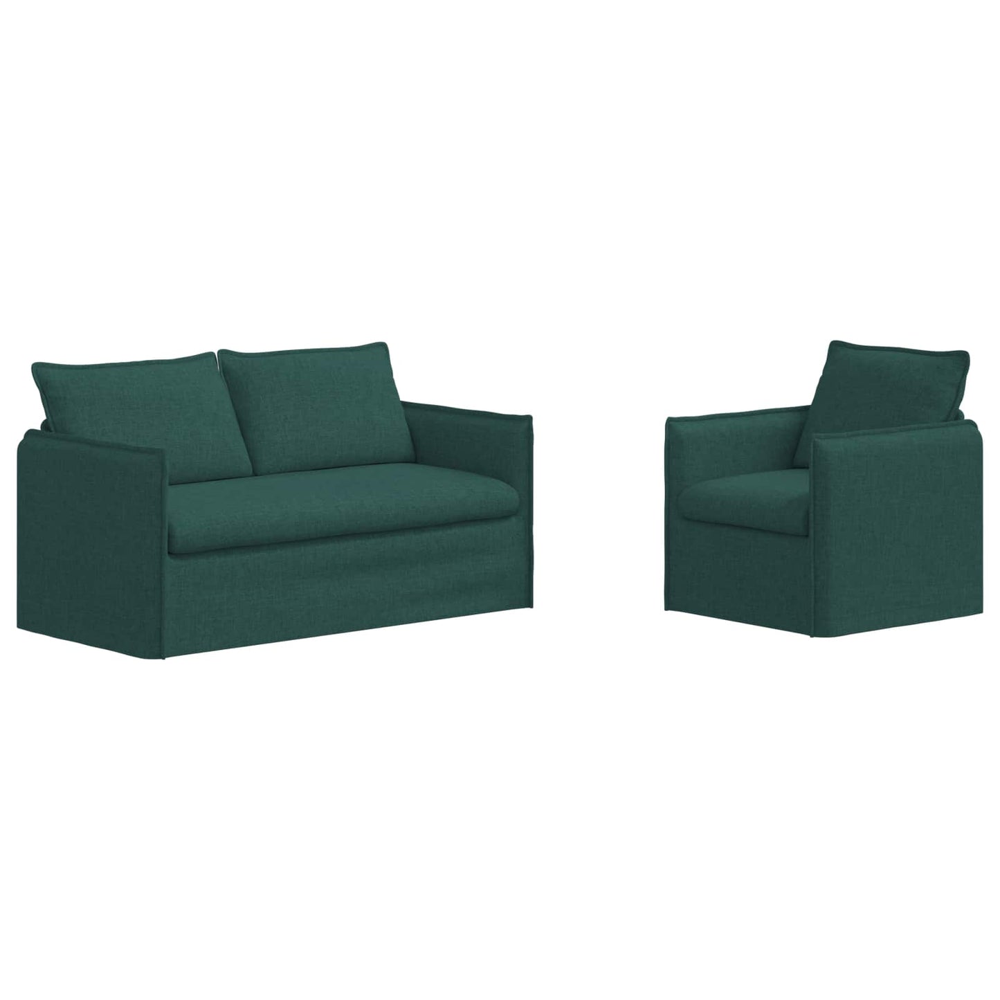 Sofa Set 2 pcs Dunkelgrün 156 x 82 x 85 cm Stoff