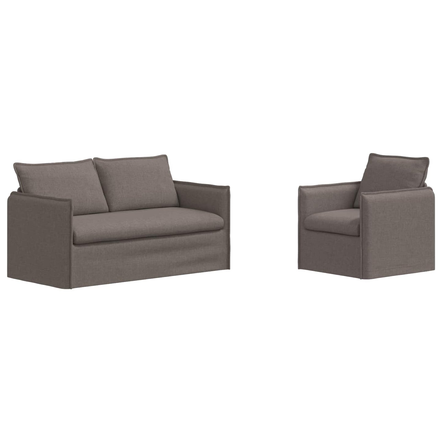 Sofa Set 2 pcs Taupe 156 x 82 x 85 cm Stoff