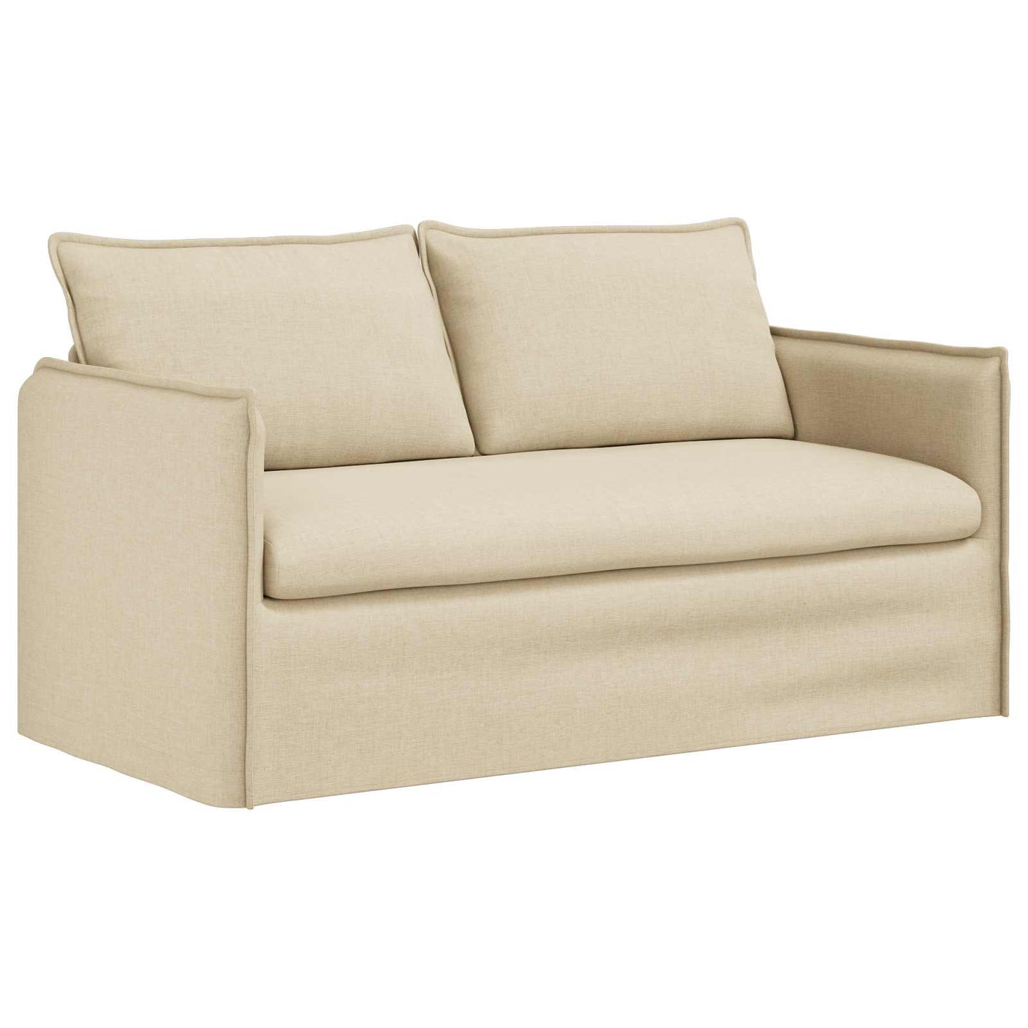 Sofa Set 2 pcs Creme 156 x 82 x 85 cm Stoff