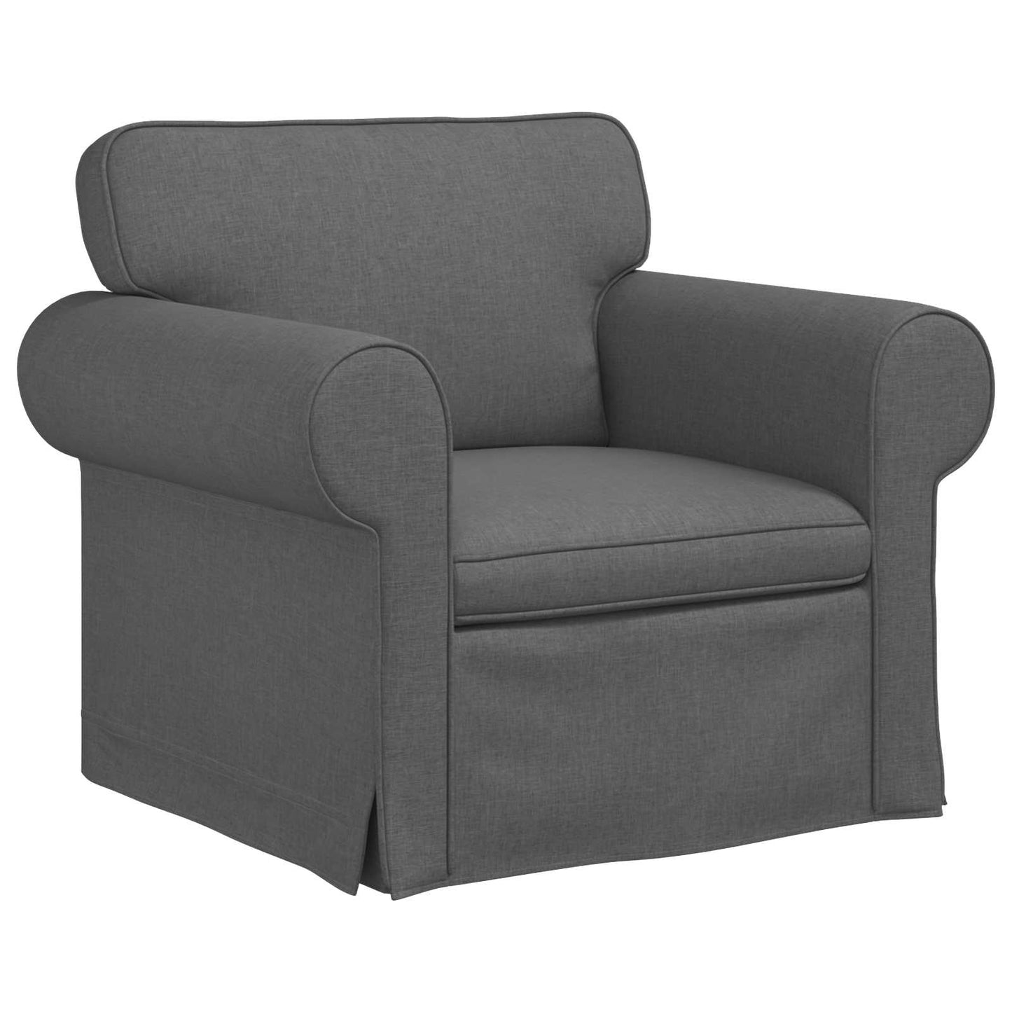 Sofa Set 2 pcs Dunkelgrau 215 x 82 x 80 cm Stoff