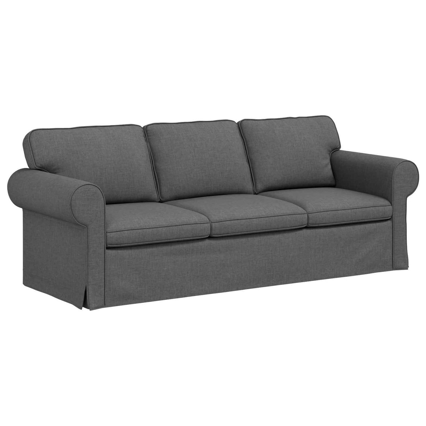 Sofa Set 2 pcs Dunkelgrau 215 x 82 x 80 cm Stoff