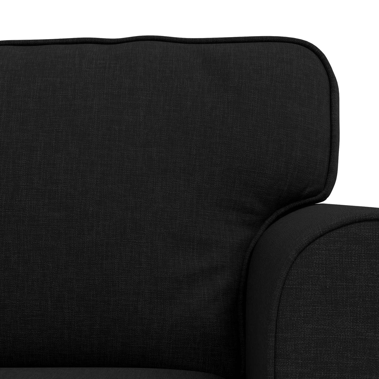 Sofa Set 2 pcs Schwarz 215 x 82 x 80 cm Stoff